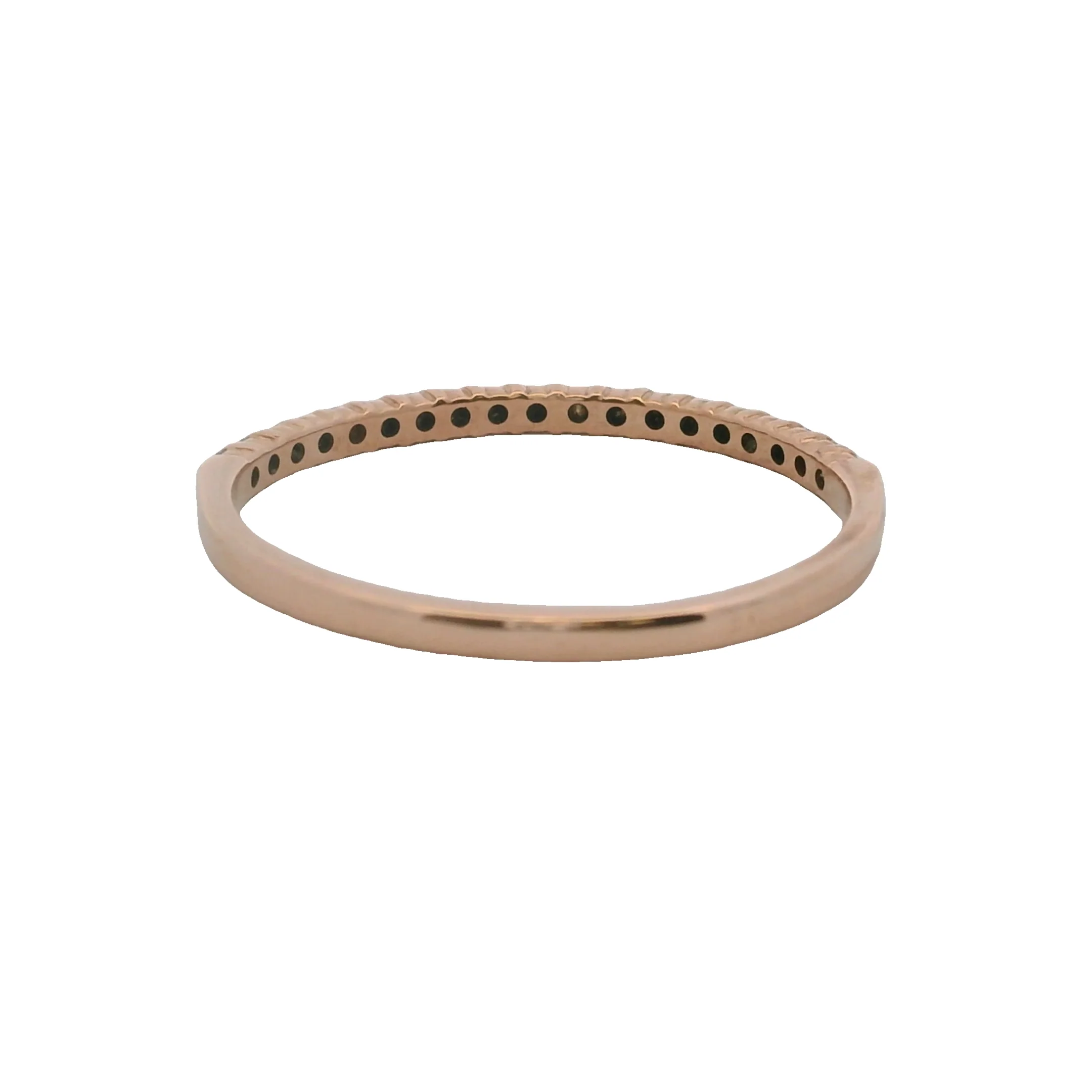 10kt Rose Gold and Diamond Thin Line Stackable Band Ring Size 8 - Image 4