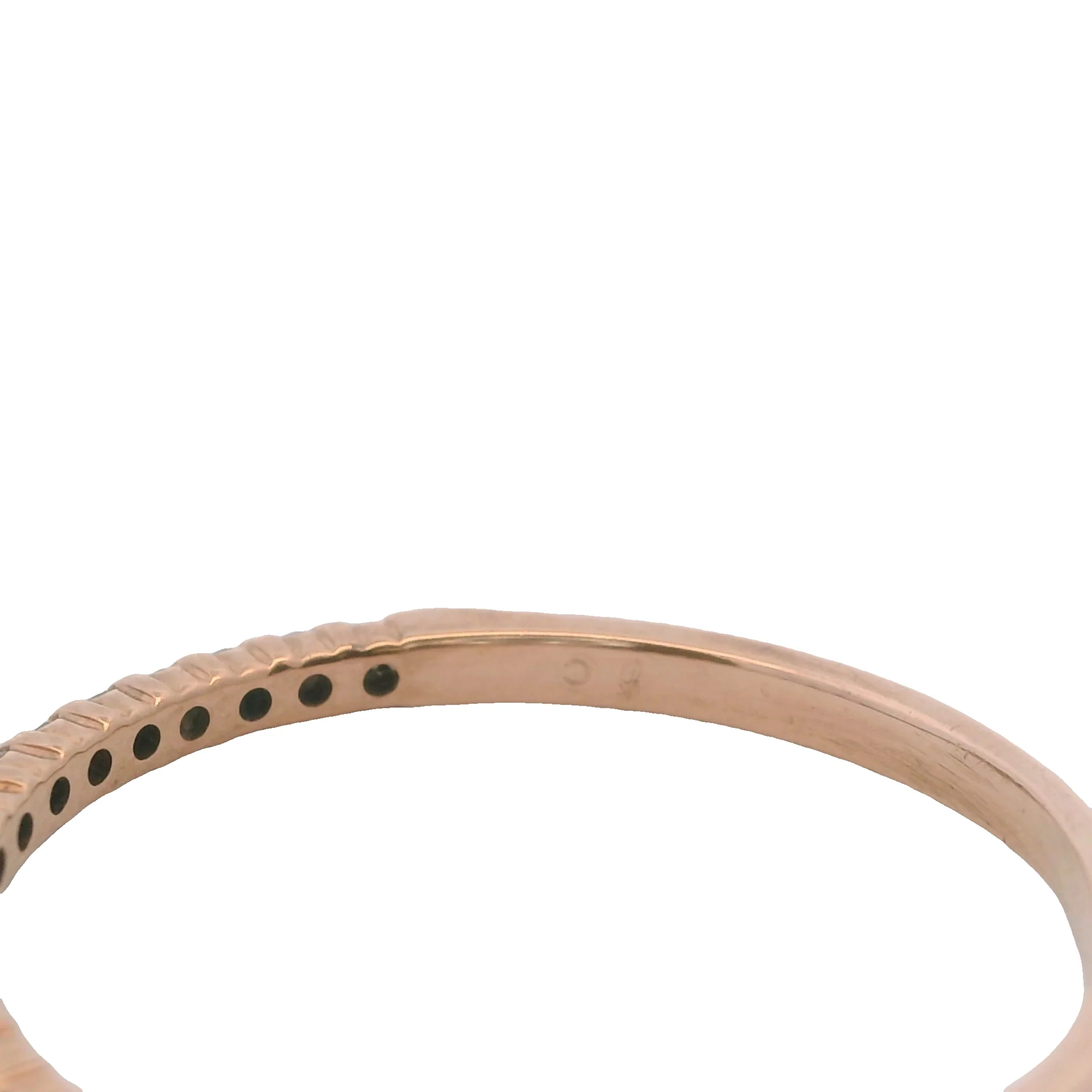 10kt Rose Gold and Diamond Thin Line Stackable Band Ring Size 8 - Image 5