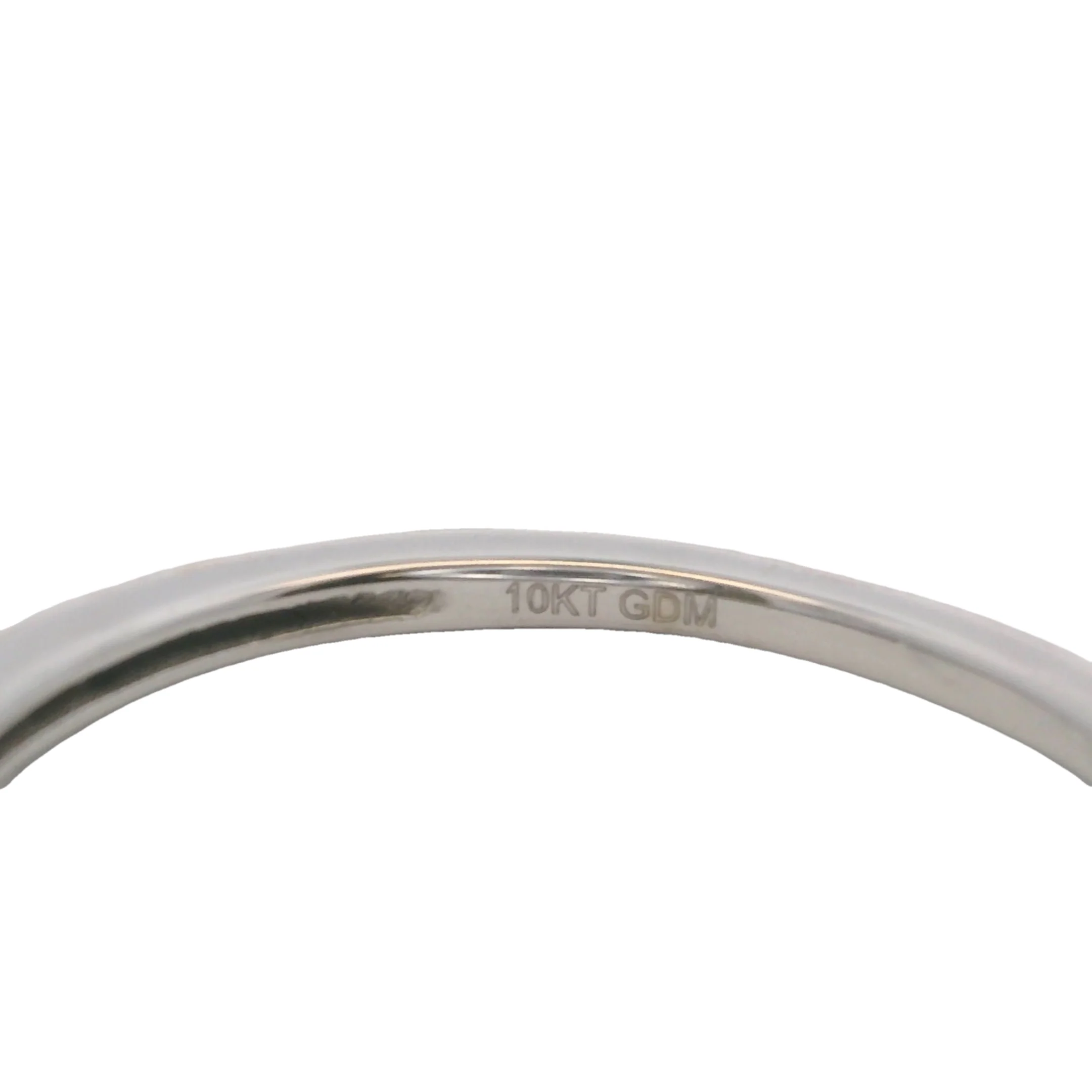 10kt White Gold and Diamond Thin Dainty 1.6mm Stackable Wedding Band Ring Size 7 - Image 5