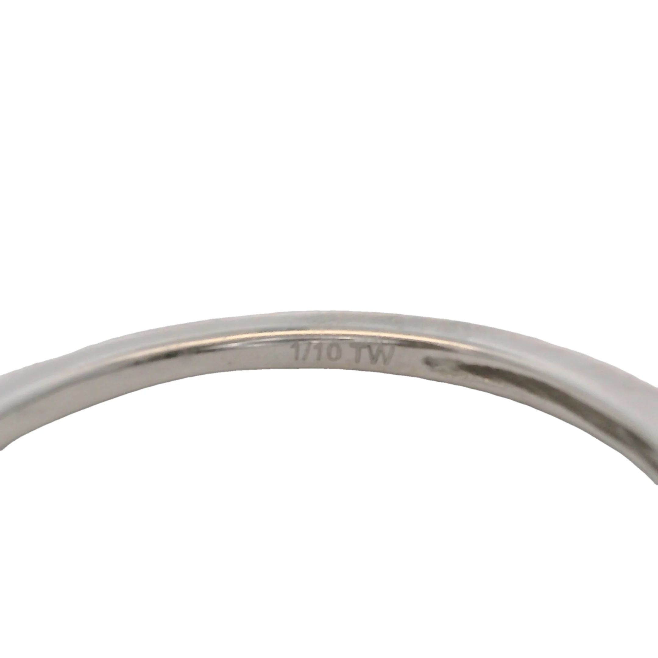 10kt White Gold and Diamond Thin Dainty 1.6mm Stackable Wedding Band Ring Size 7 - Image 6