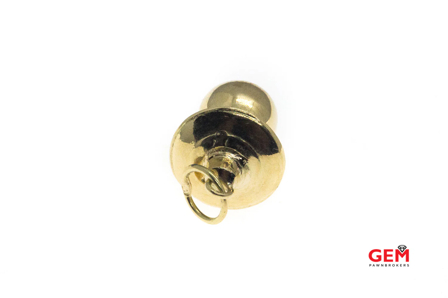 14 KT Yellow Gold Baby Pacifier Dummy Binky Charm Pendant - Image 4