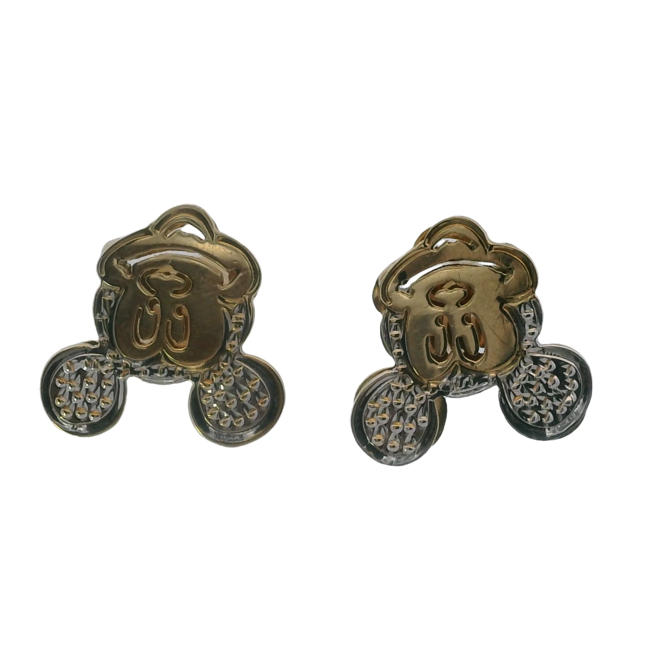 14kt Two-Tone Mickey Mouse Cartoon 13mm Stud Earrings - Image 4