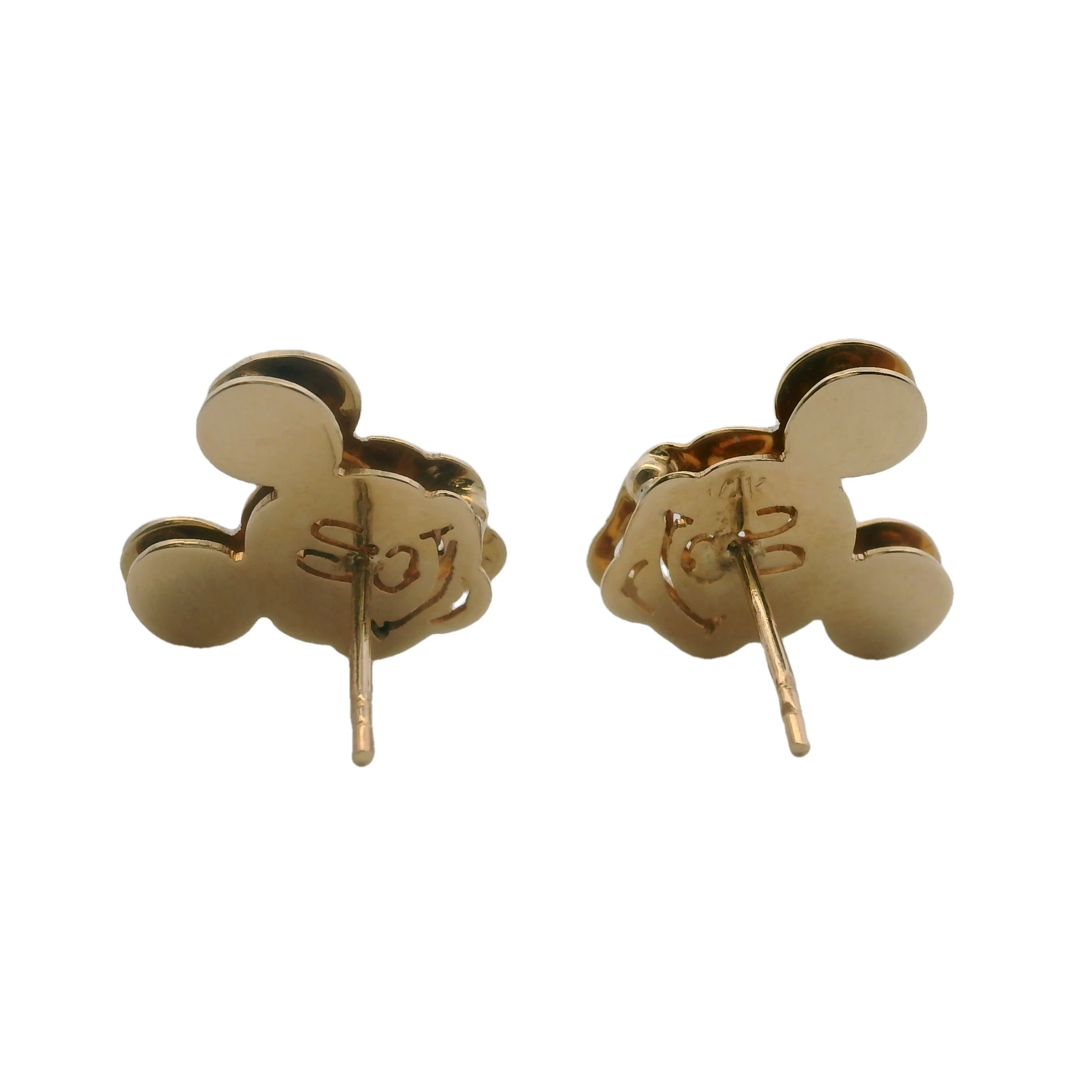 14kt Two-Tone Mickey Mouse Cartoon 13mm Stud Earrings - Image 5