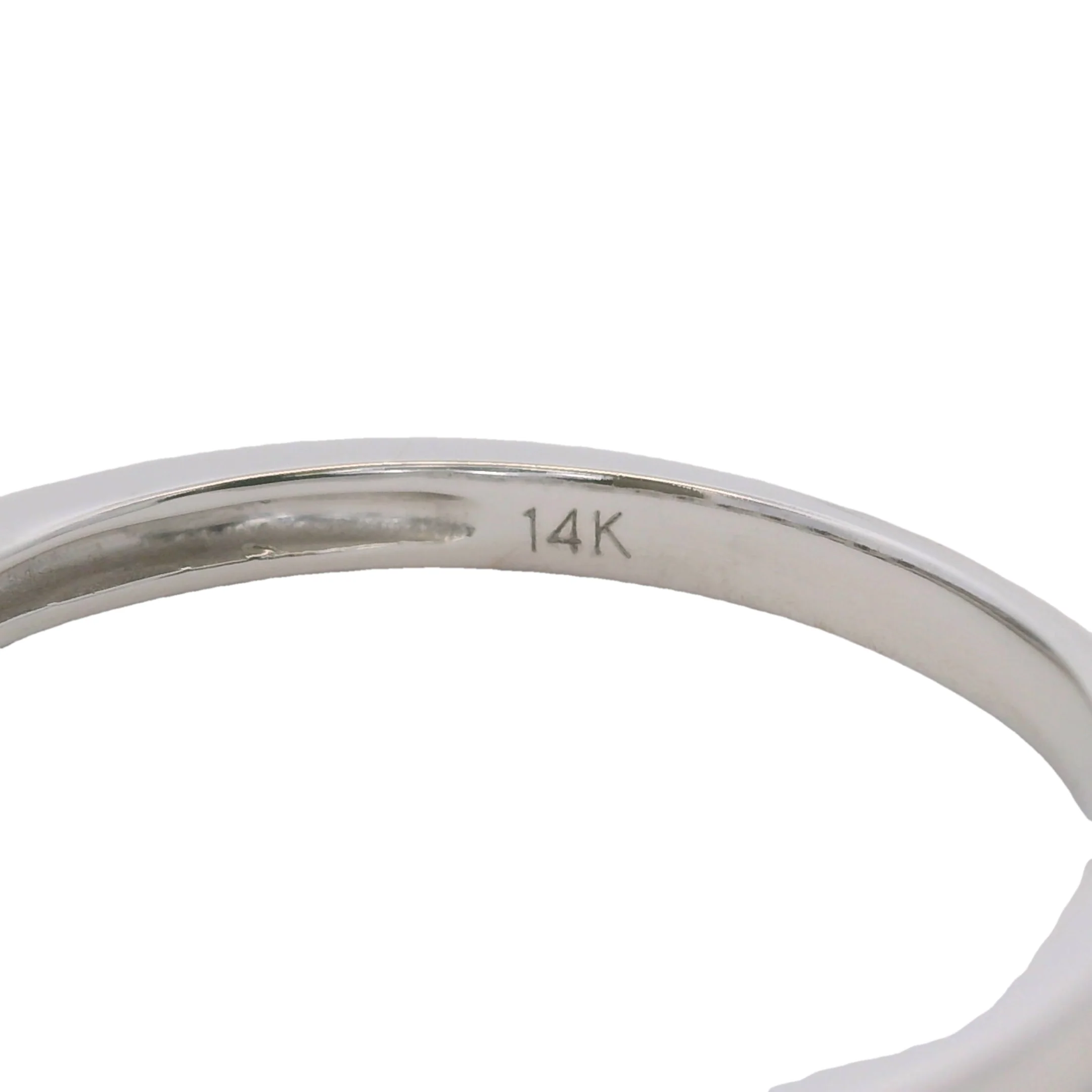 14kt White Gold and Bezel Set Round Diamond Bubble Wedding Stackable Band Ring Size 9 - Image 5