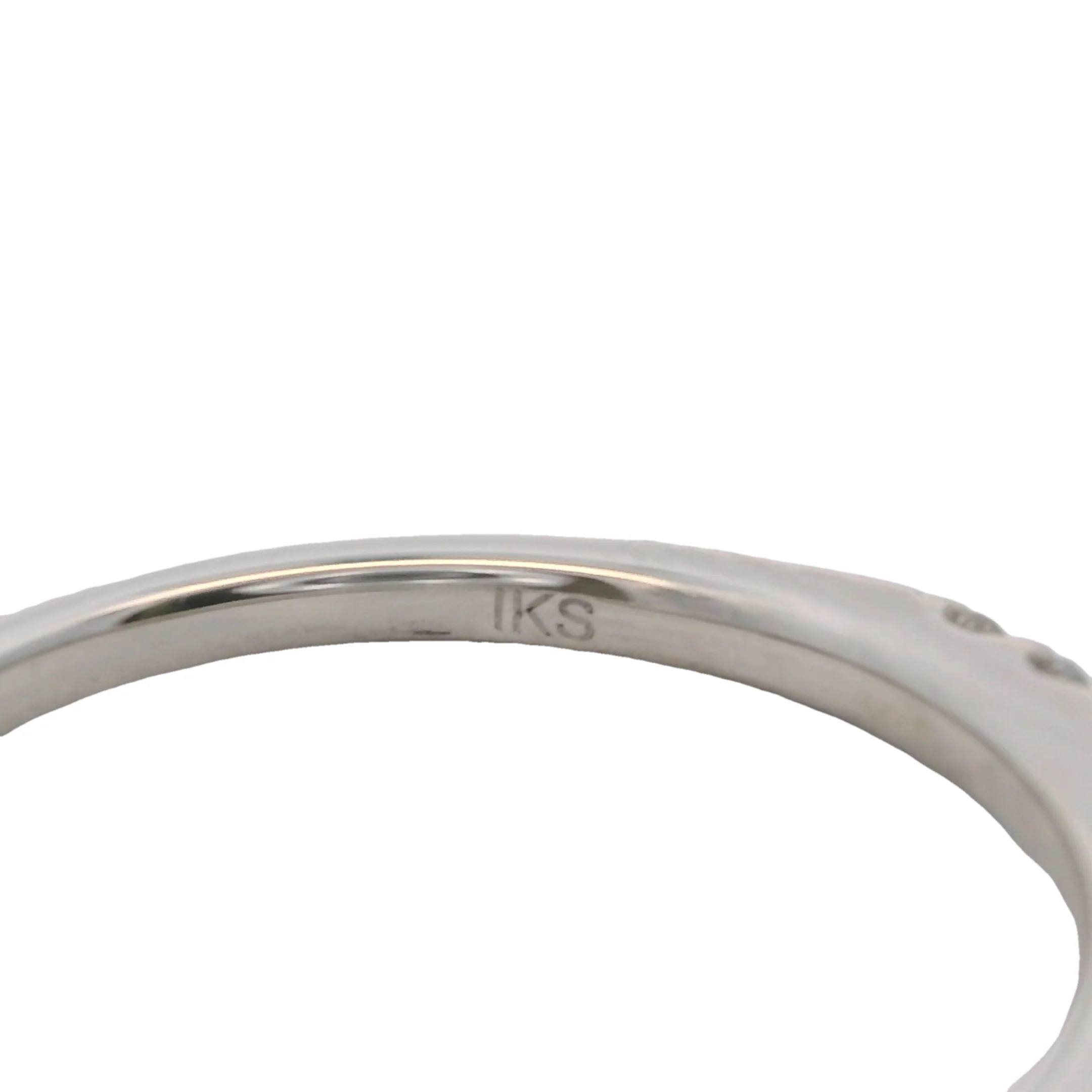 14kt White Gold and Diamond 2.2mm Stackable Half-Eternity Wedding Band Ring - Image 5