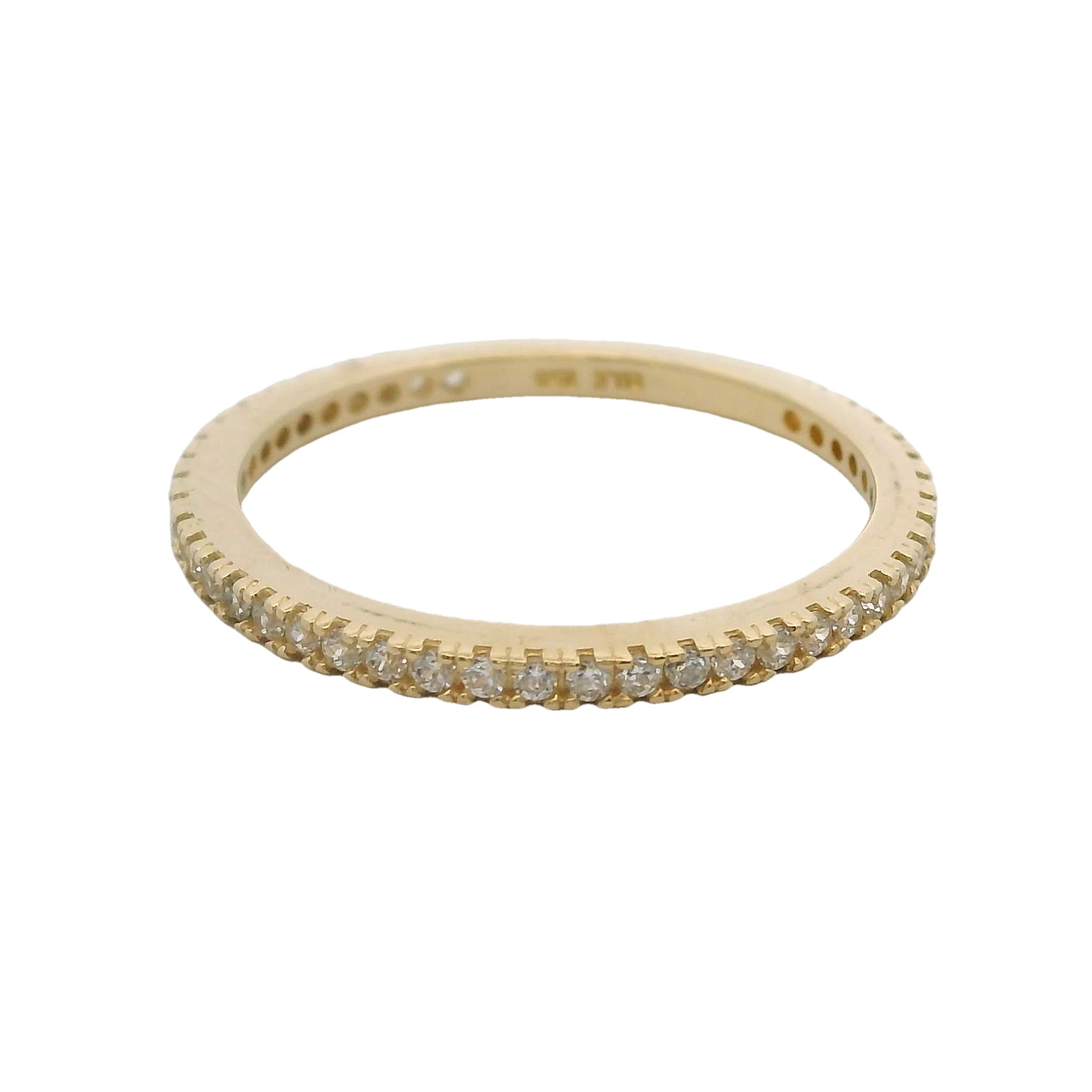 14kt Yellow Gold and CZ Cubic Zirconia 3/4 Eternity Stackable Band Ring - Image 2