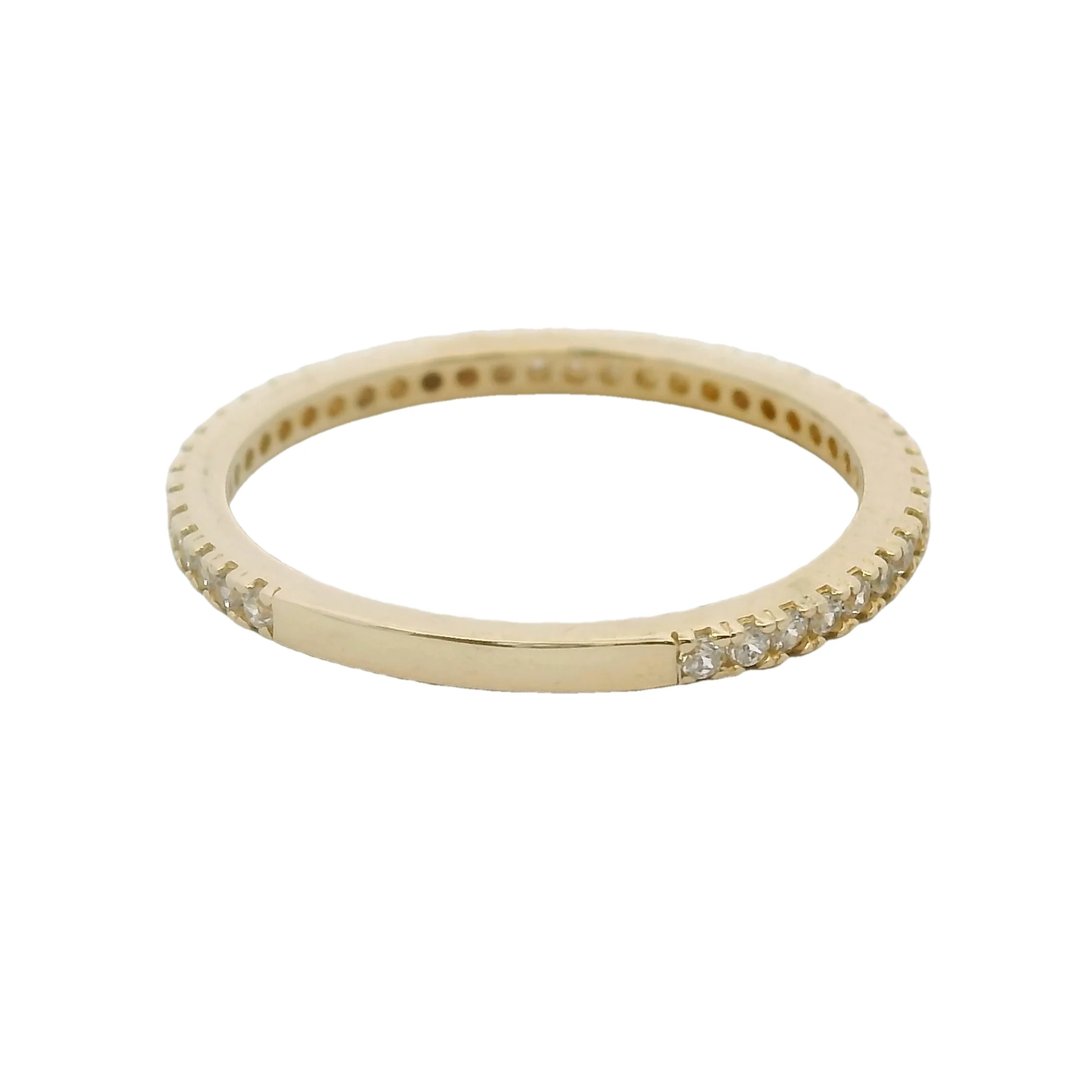 14kt Yellow Gold and CZ Cubic Zirconia 3/4 Eternity Stackable Band Ring - Image 5