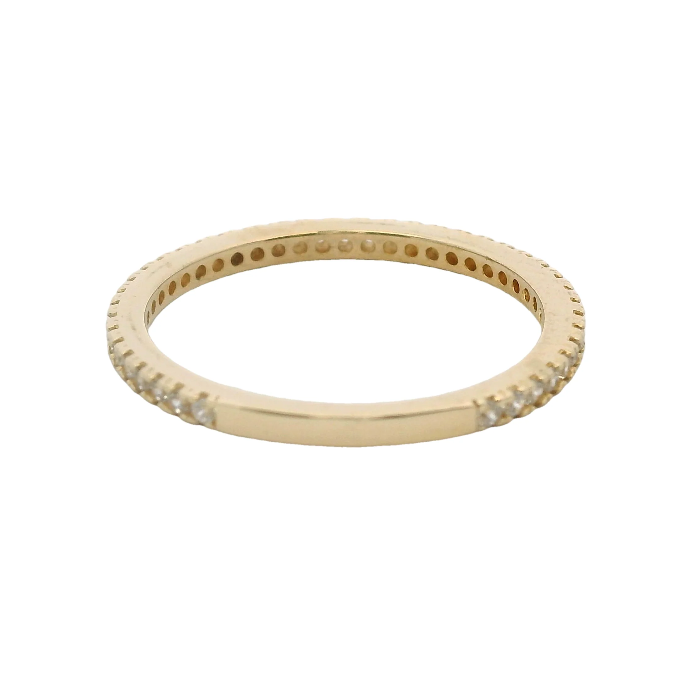 14kt Yellow Gold and CZ Cubic Zirconia 3/4 Eternity Stackable Band Ring - Image 6