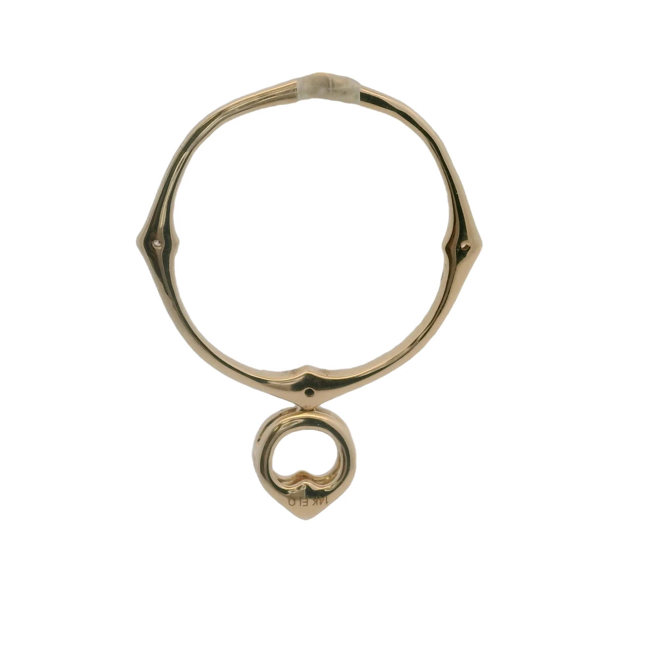 14kt Yellow Gold and Diamond 25mm Circle Compass Pendant - Image 2