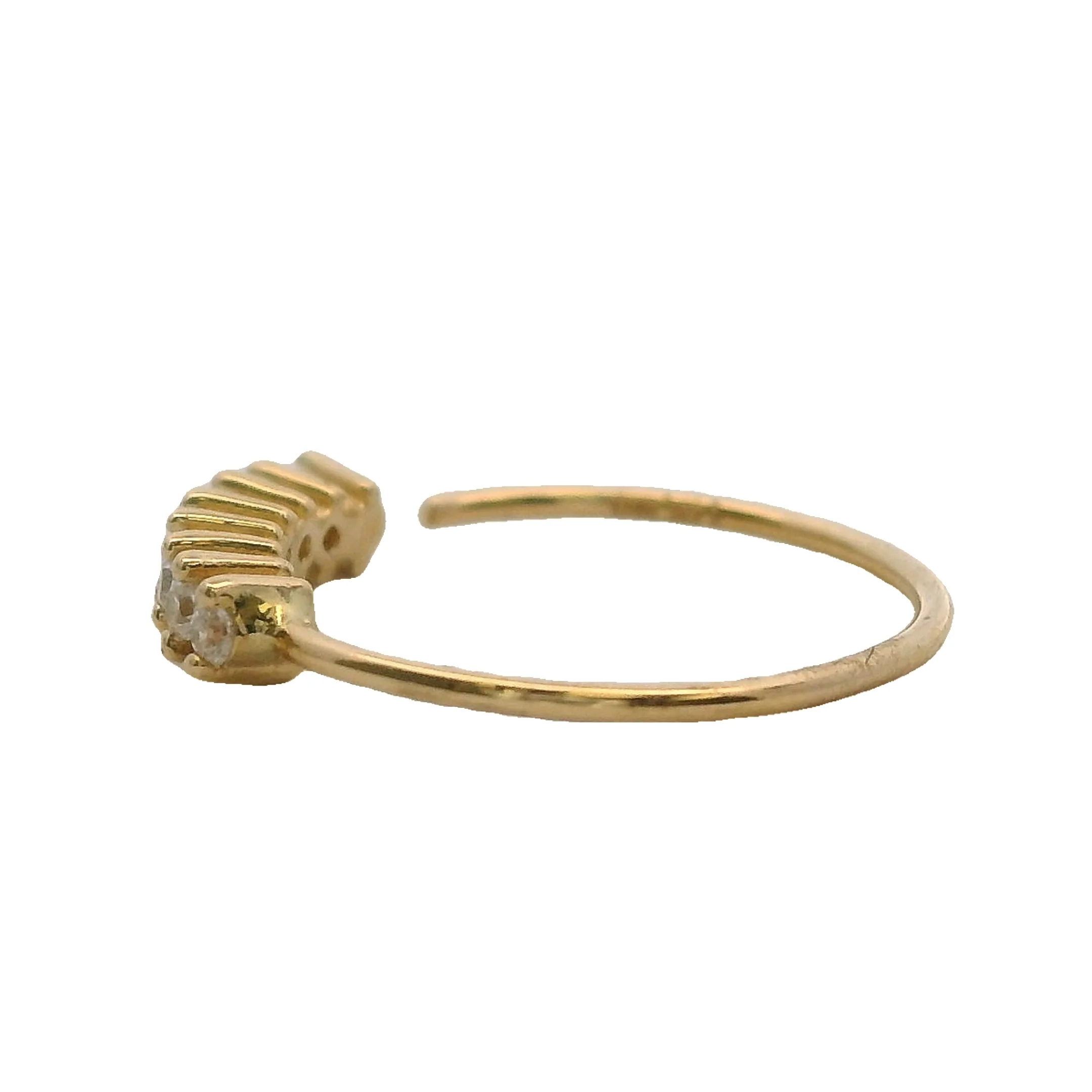 14kt Yellow Gold Nose Ring and CZ Cubic Zirconia 11mm Nose Ring - Image 2