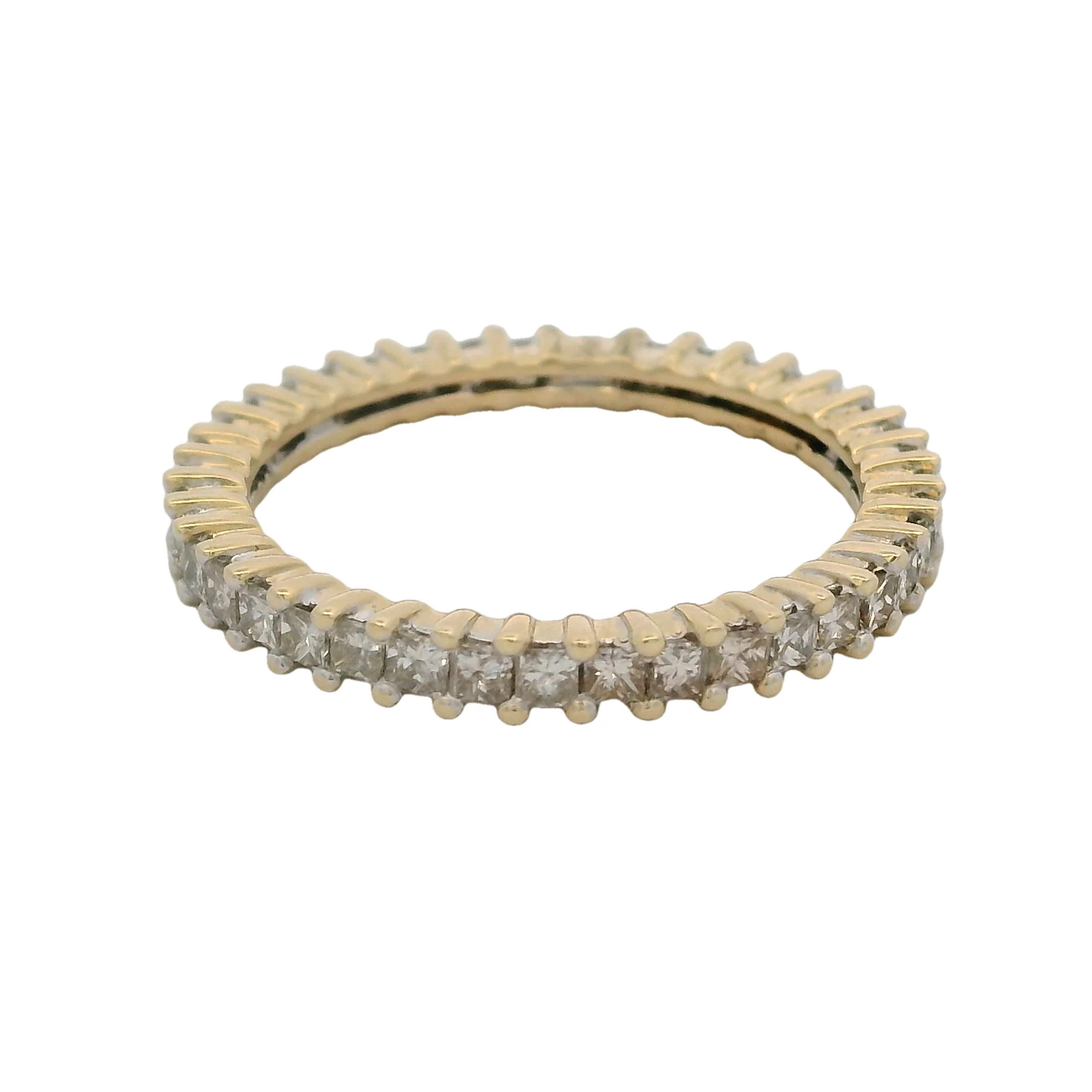 14kt Yellow Gold Princess Cut Diamond 3mm Stackable Eternity Ring Size 8