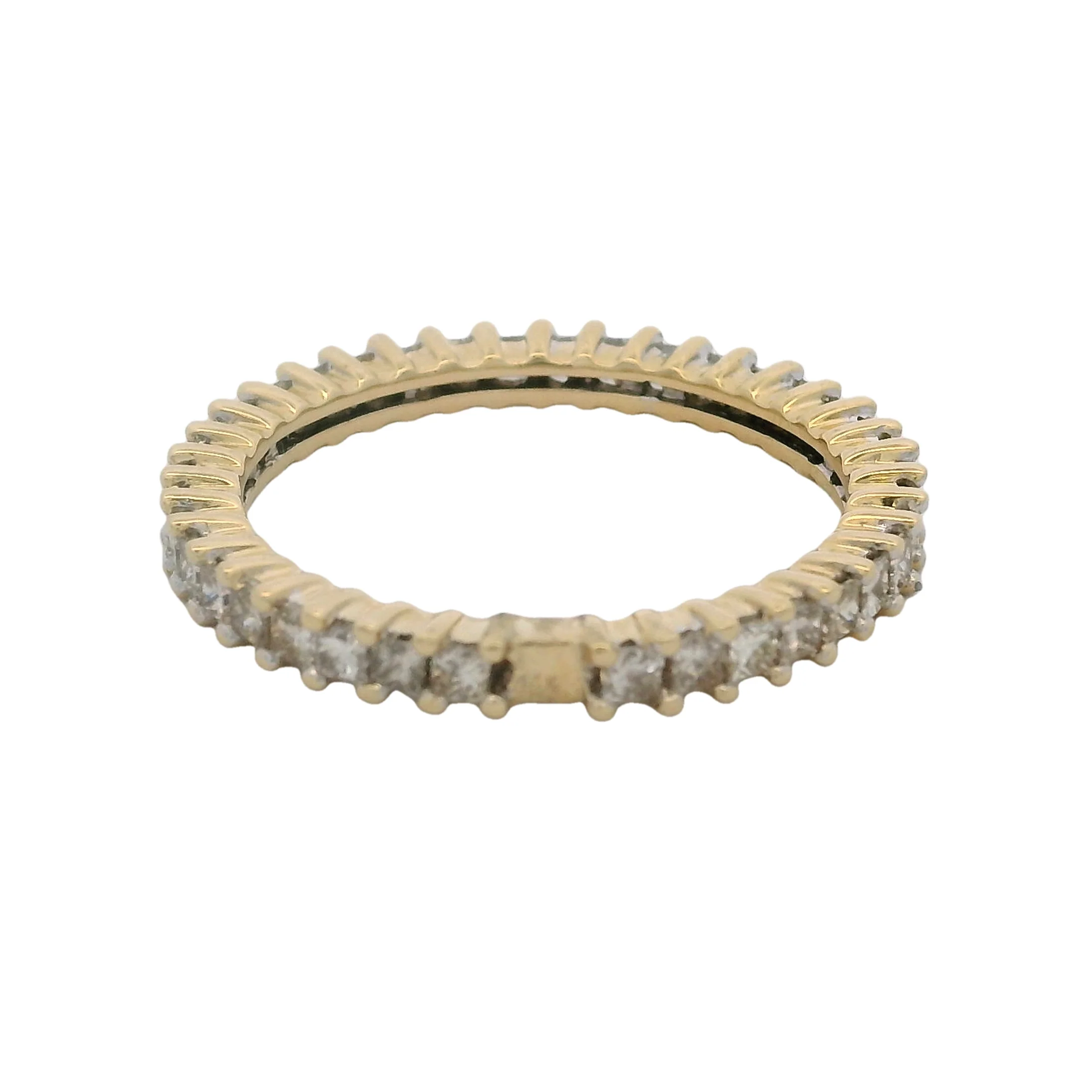 14kt Yellow Gold Princess Cut Diamond 3mm Stackable Eternity Ring Size 8 - Image 2