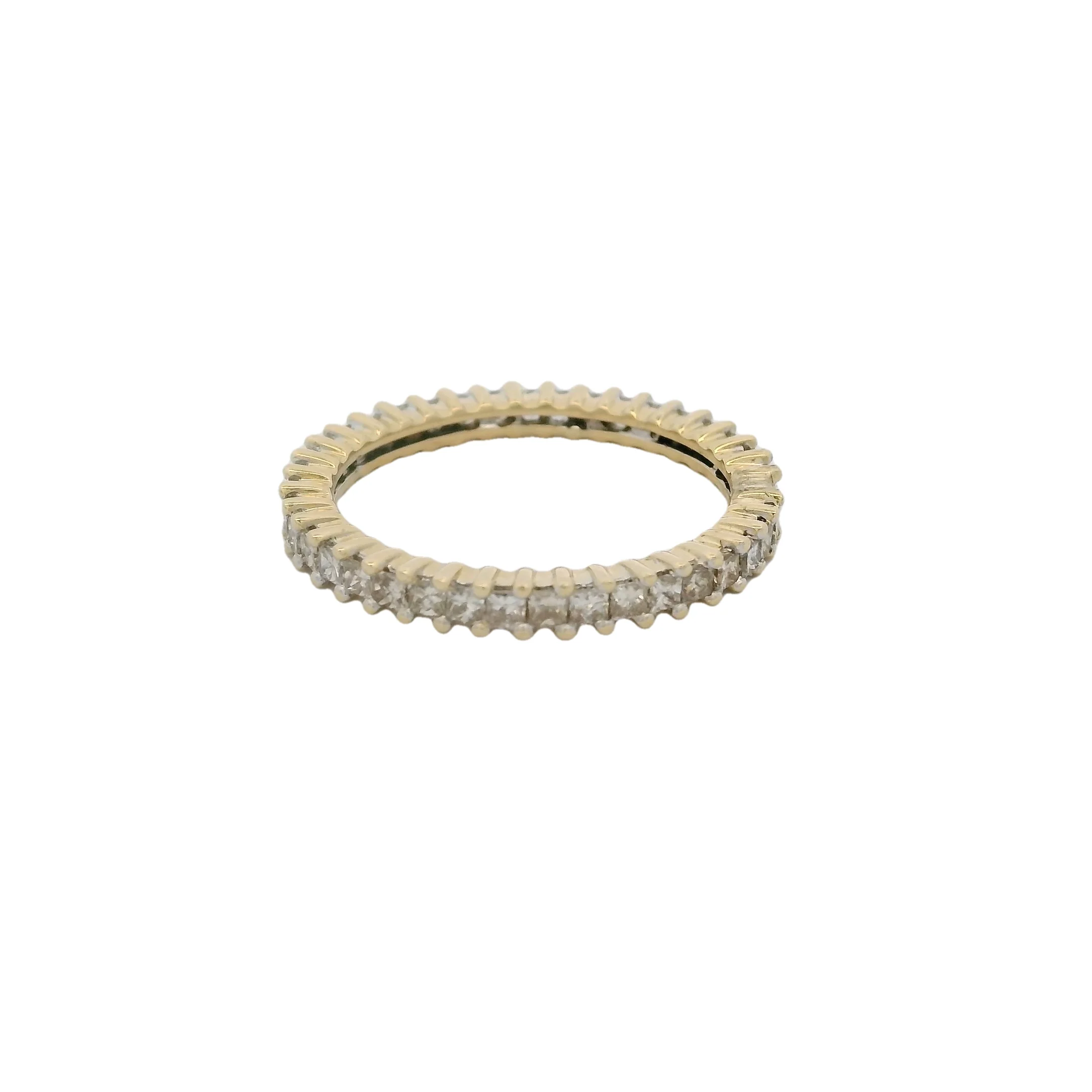 14kt Yellow Gold Princess Cut Diamond 3mm Stackable Eternity Ring Size 8 - Image 3