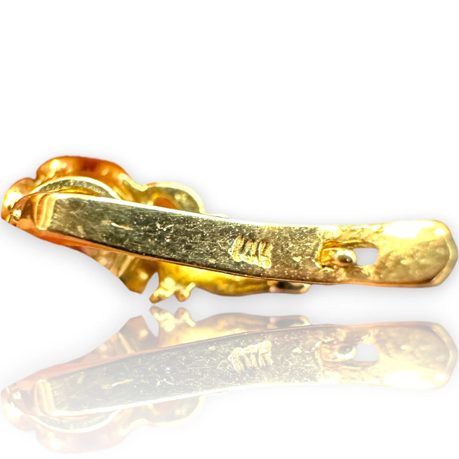 1970s Victorian Revival Solid 14kt White and Yellow Gold Sleeper-Style Cubic Zirconia (CZ) Snap Closure Huggie Earrings - Image 9