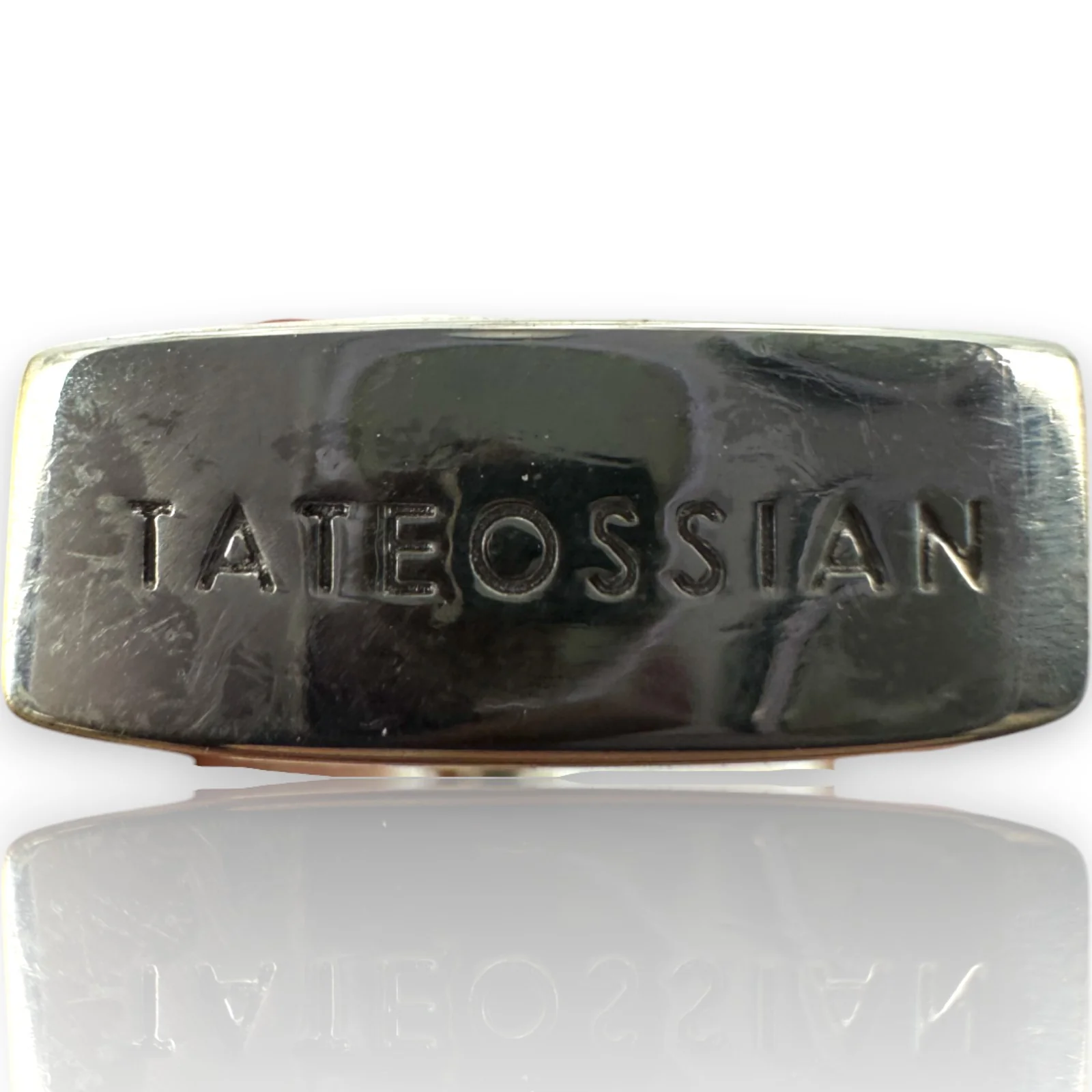 2006 Tateossian 925 Sterling Silver and Red-Backed Rock Crystal Toggle Cufflinks Made in Edinburgh - Image 5