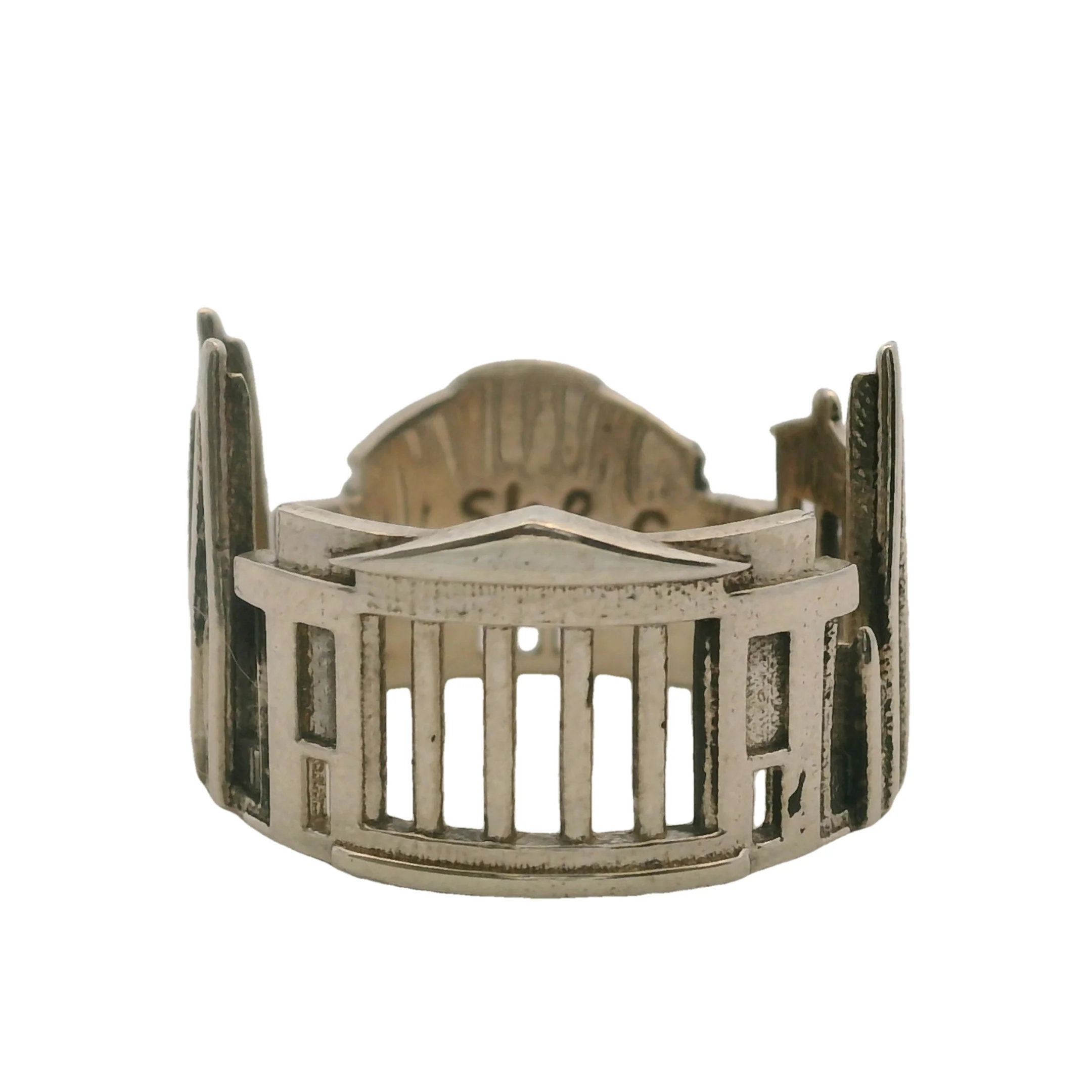 925 Sterling Silver Gothic Edinburgh Cityscape Ring by Shekht Size 6.5