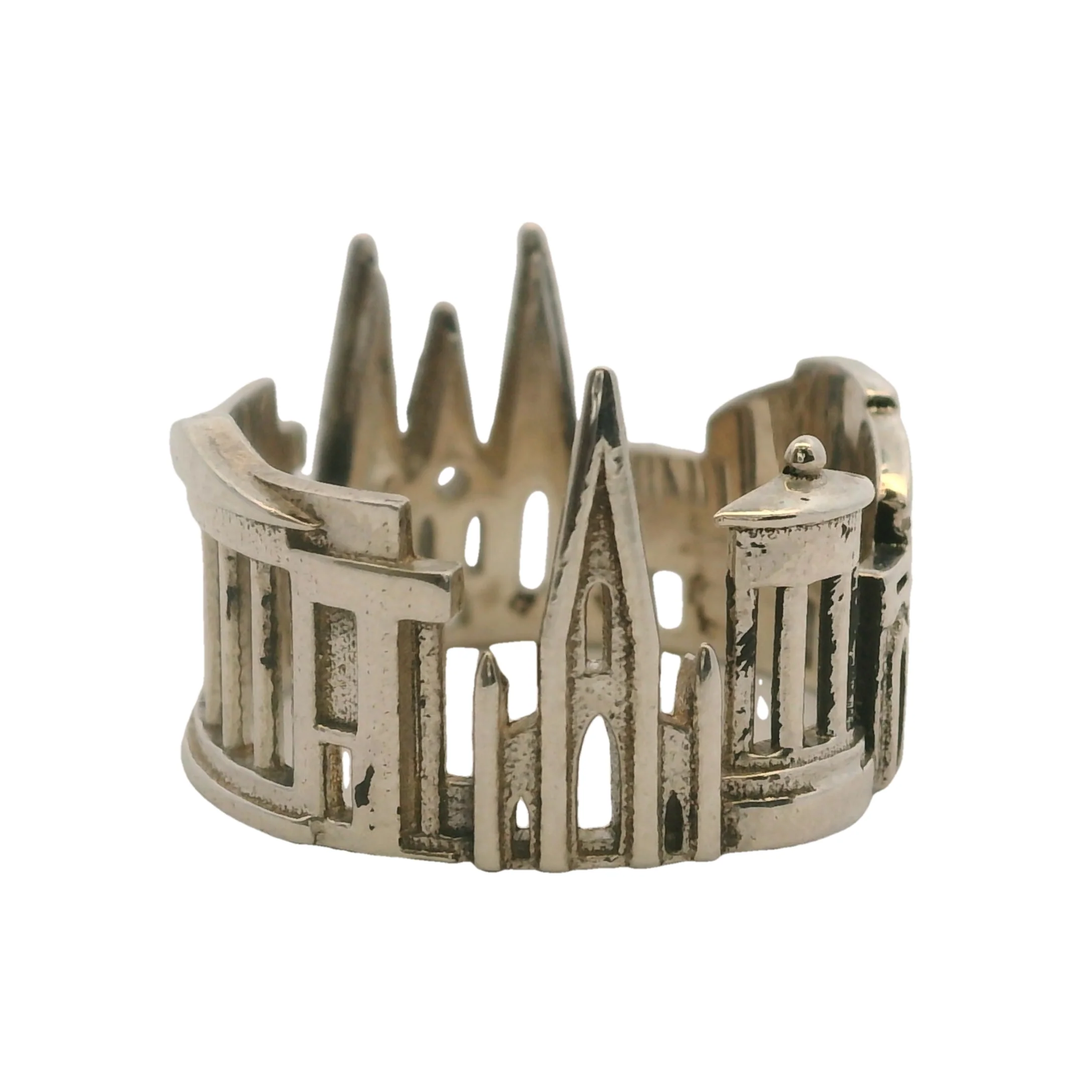 925 Sterling Silver Gothic Edinburgh Cityscape Ring by Shekht Size 6.5 - Image 4
