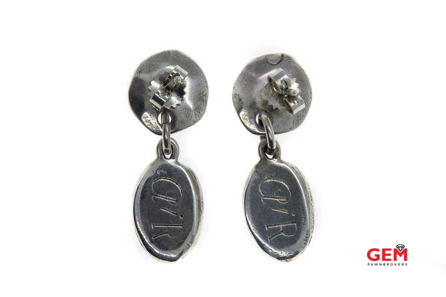 AiR Templar Cross Plate & Tahitian Pearl Drop 925 Sterling Silver Dangle Earrings - Image 2