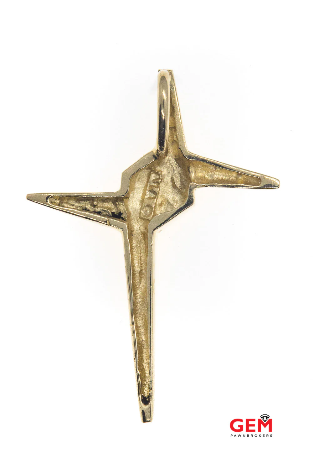 ALA Interwoven Abstract Cross 14K 585 Yellow Gold Crucifix Charm - Image 2