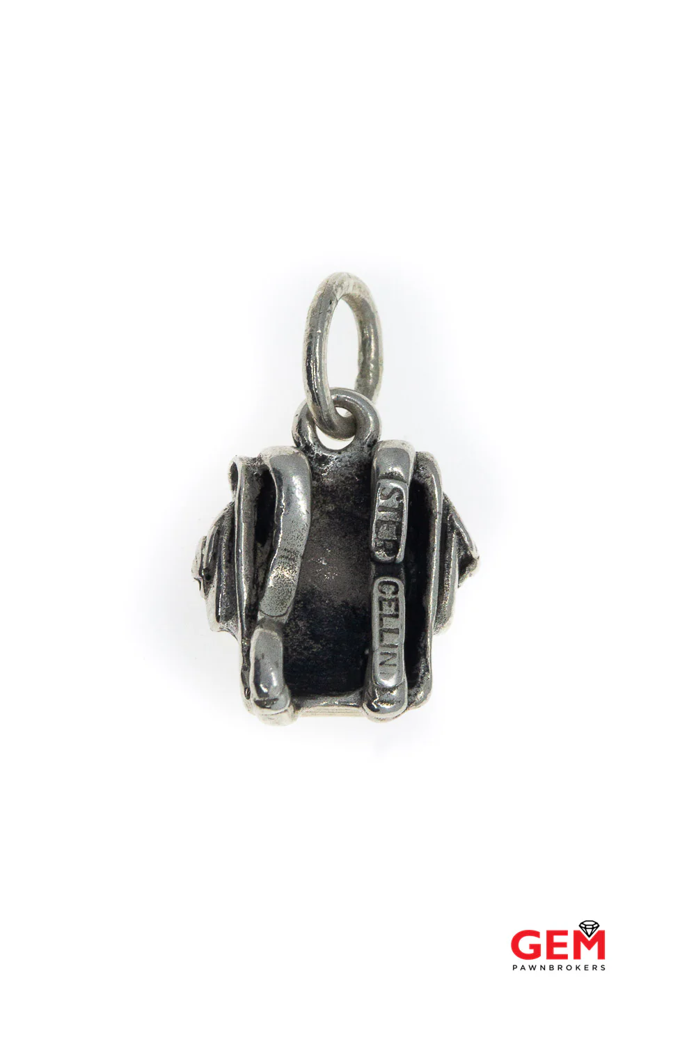Ambrosi Cellini Knapsack Canvas Backpack Book Bag Charm Solid 925 Sterling Silver Designer Pendant - Image 2
