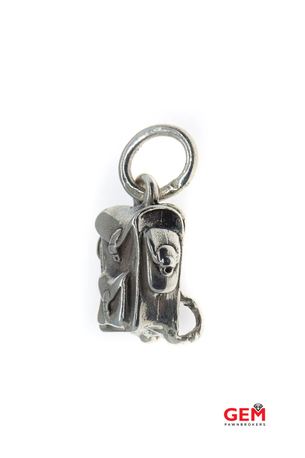 Ambrosi Cellini Knapsack Canvas Backpack Book Bag Charm Solid 925 Sterling Silver Designer Pendant - Image 3