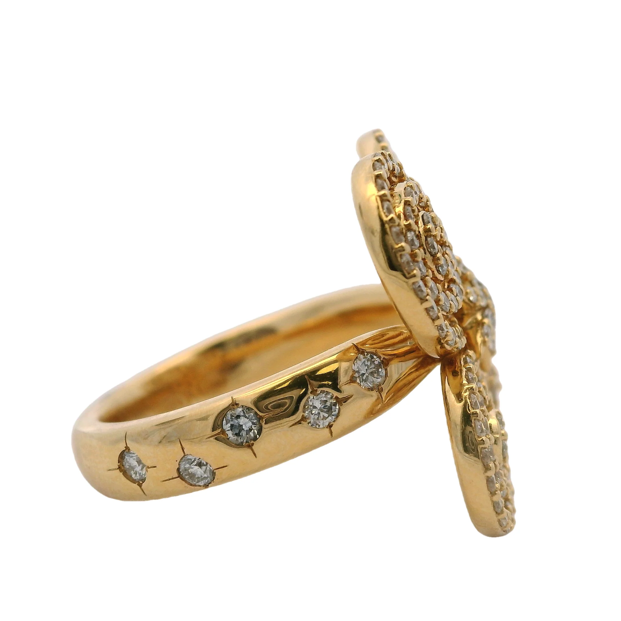 Amina Sorel 18kt Yellow Gold "Continuum" Large Celestial Spiral Statement Diamond Ring - Image 2