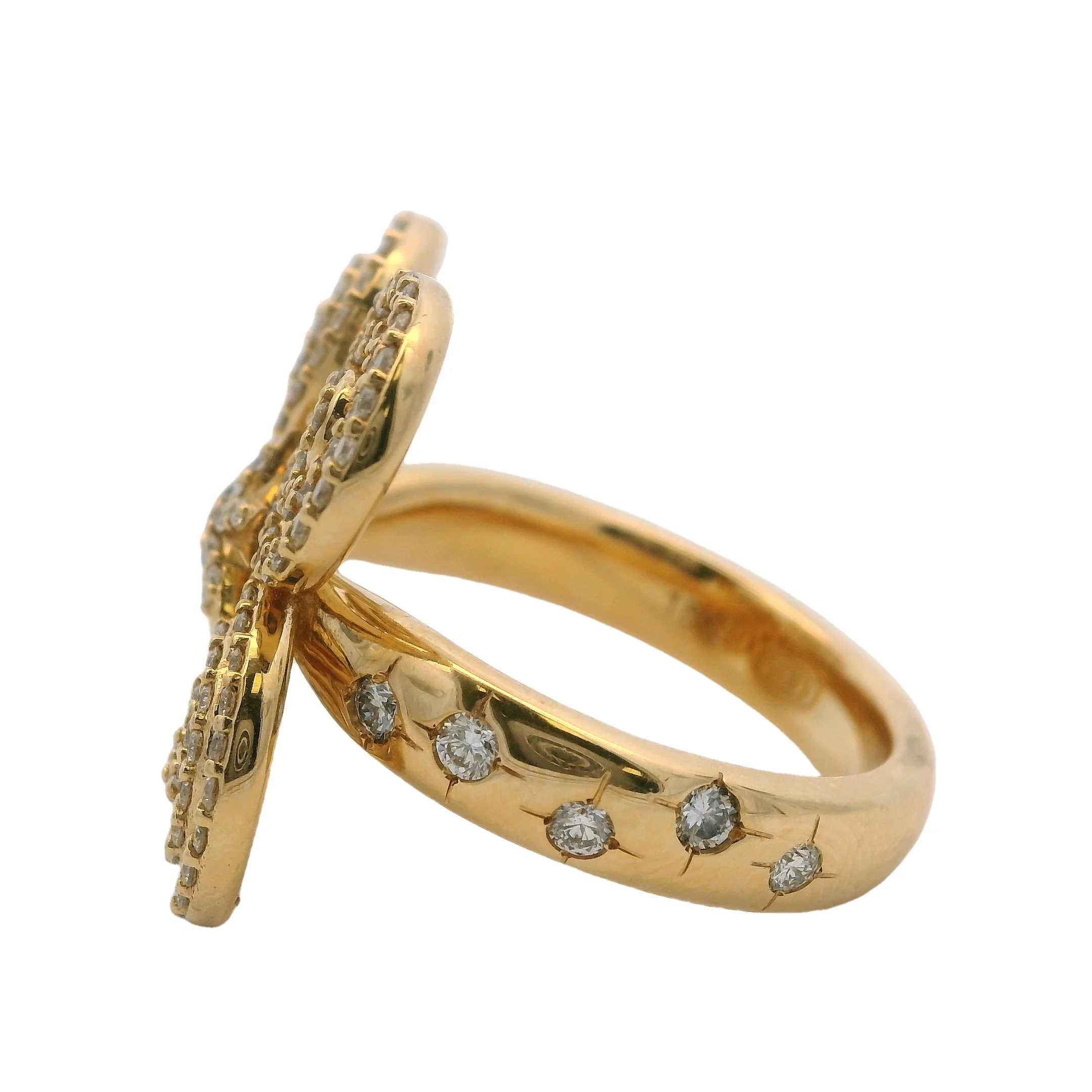 Amina Sorel 18kt Yellow Gold "Continuum" Large Celestial Spiral Statement Diamond Ring - Image 3