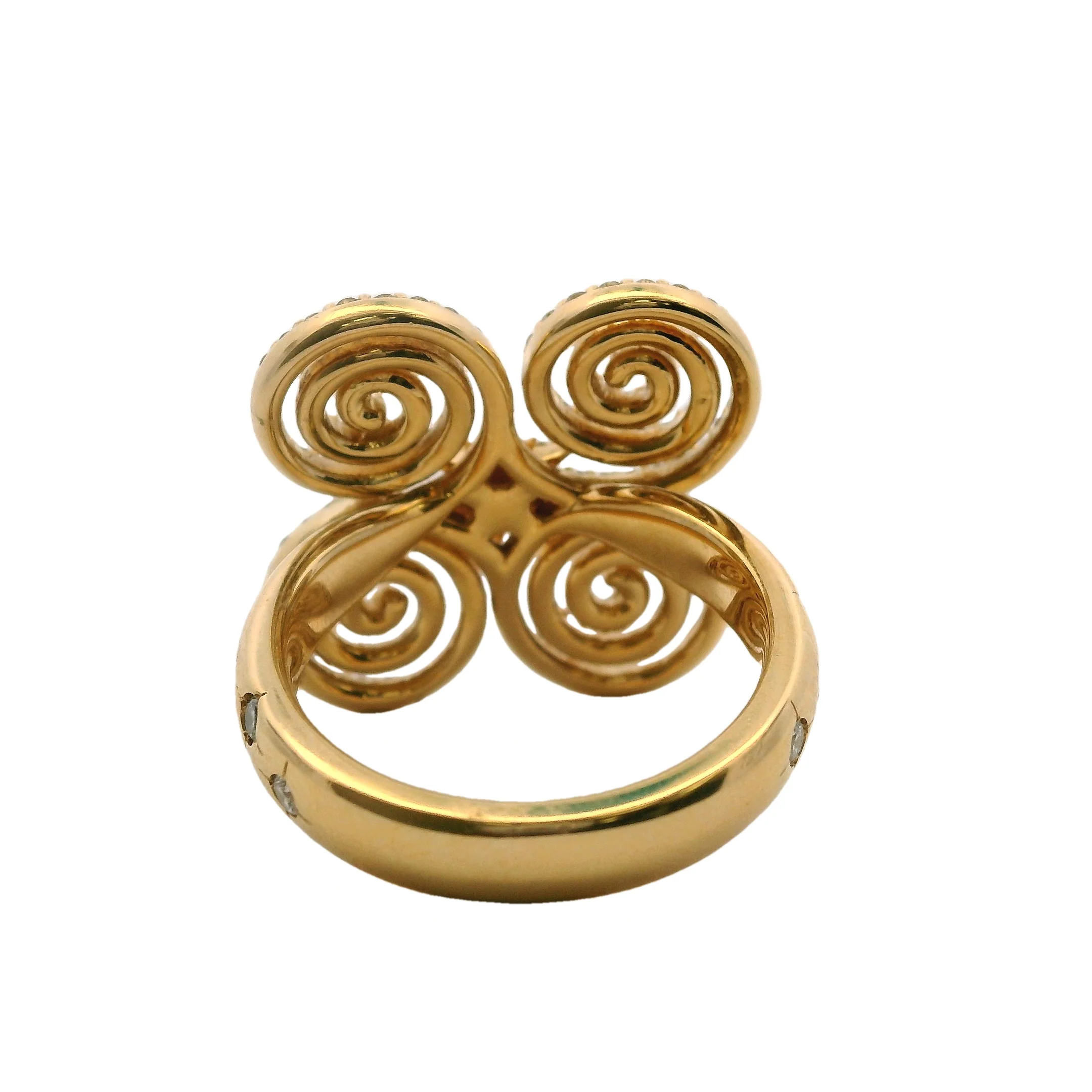 Amina Sorel 18kt Yellow Gold "Continuum" Large Celestial Spiral Statement Diamond Ring - Image 4