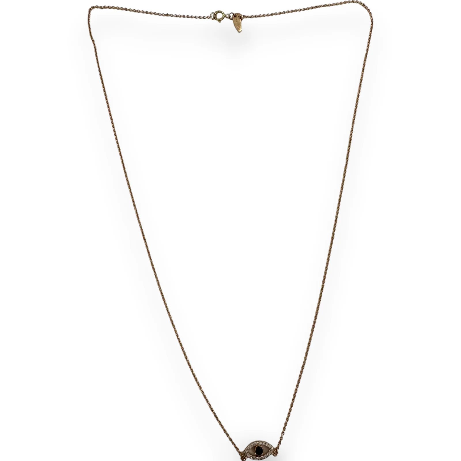 Angara Diamond and Sapphire Evil Eye Necklace 14KT 585 Rose Gold - Image 3