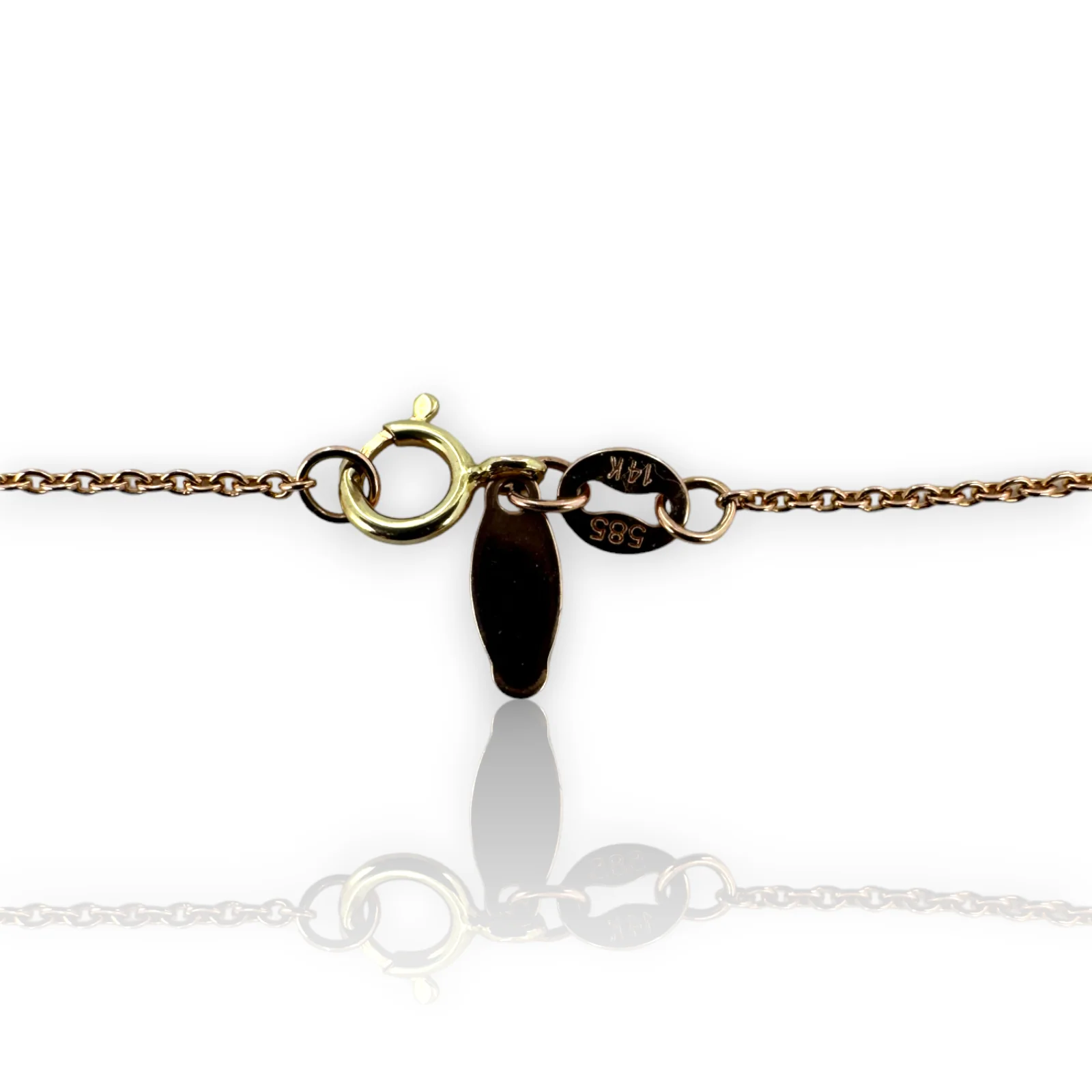 Angara Diamond and Sapphire Evil Eye Necklace 14KT 585 Rose Gold - Image 6