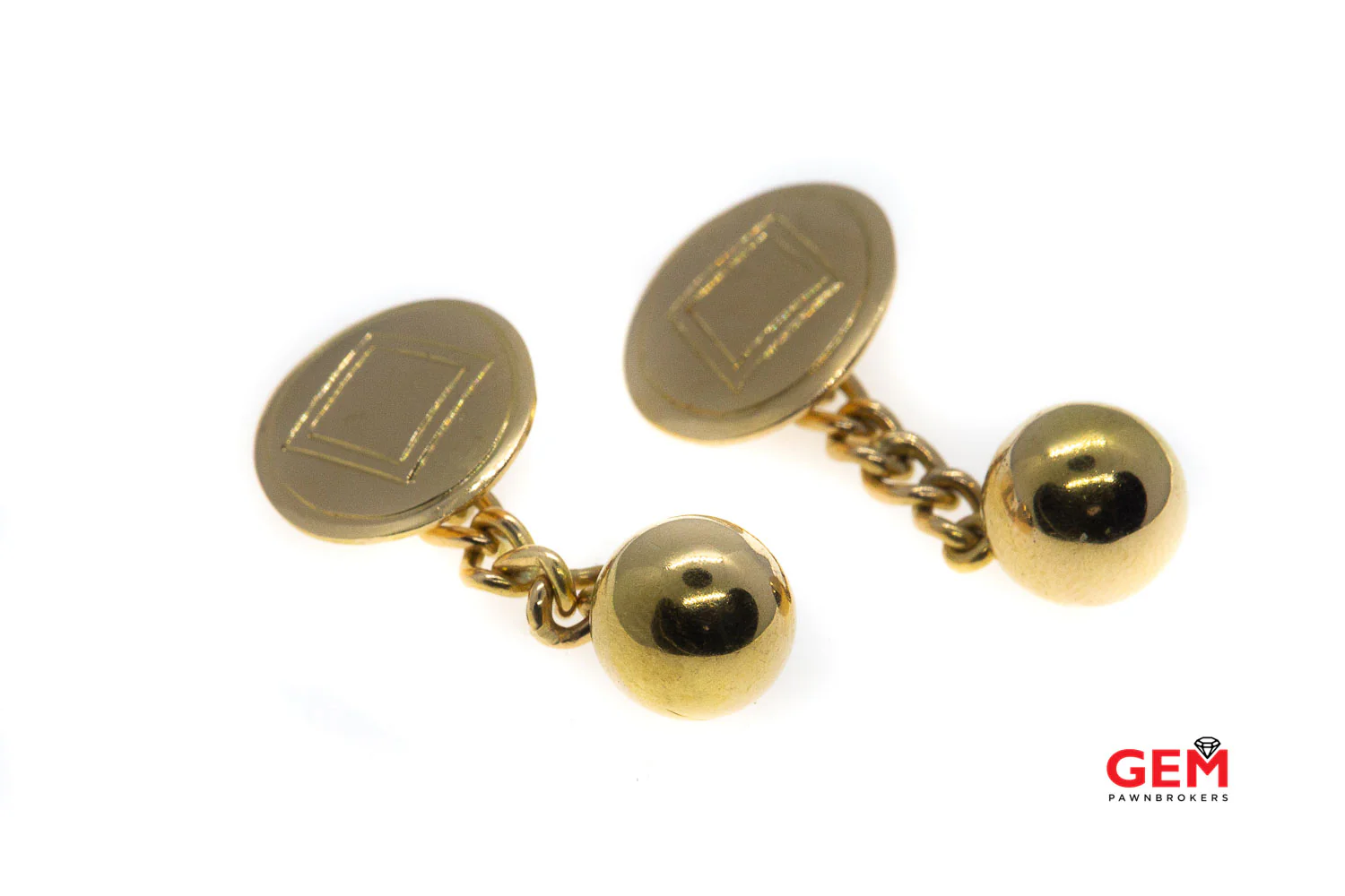 Antique 18k 750 Italian Button Gold Yellow Gold Tuxedo French Cuff Dress Cufflinks - Image 3