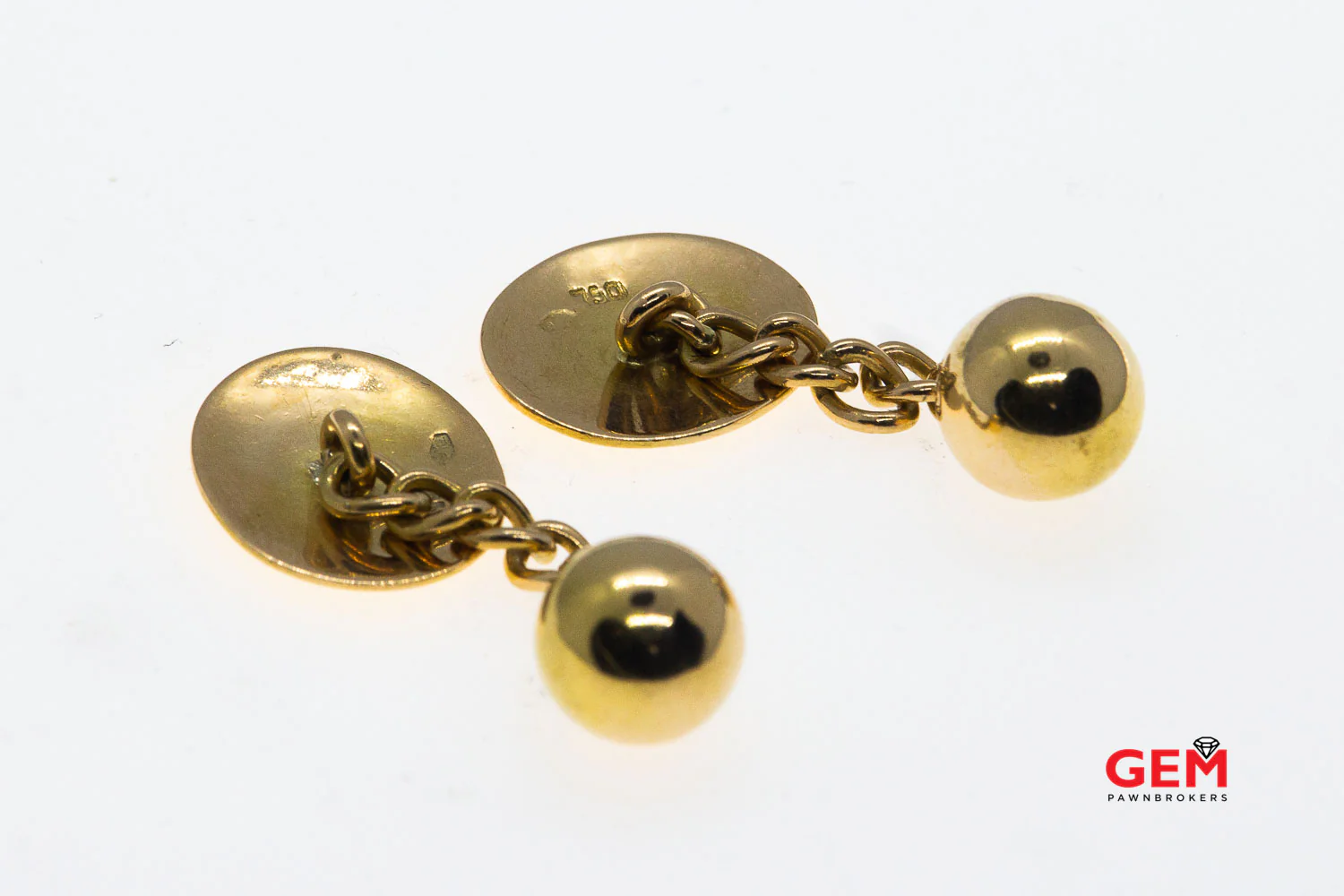Antique 18k 750 Italian Button Gold Yellow Gold Tuxedo French Cuff Dress Cufflinks - Image 4