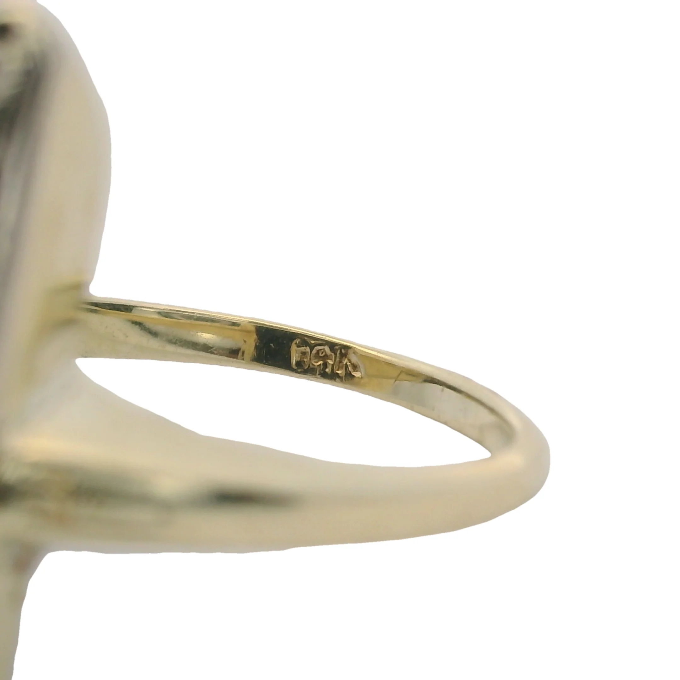 Antique 1900-1910s 14kt Yellow Gold Onyx Shield Ring with Old Mine Diamond Size 3.75 - Image 5