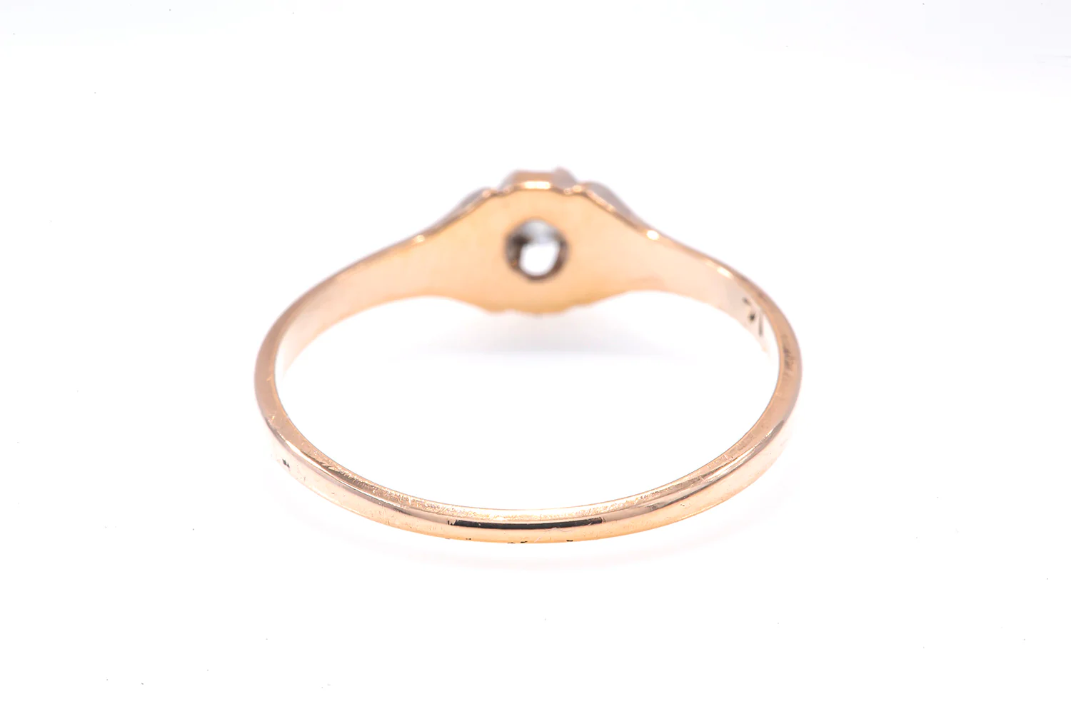 Antique Diamond Solitaire Pinky Engagement Claw Setting Ring 14k 585 Gold Size 6 - Image 4