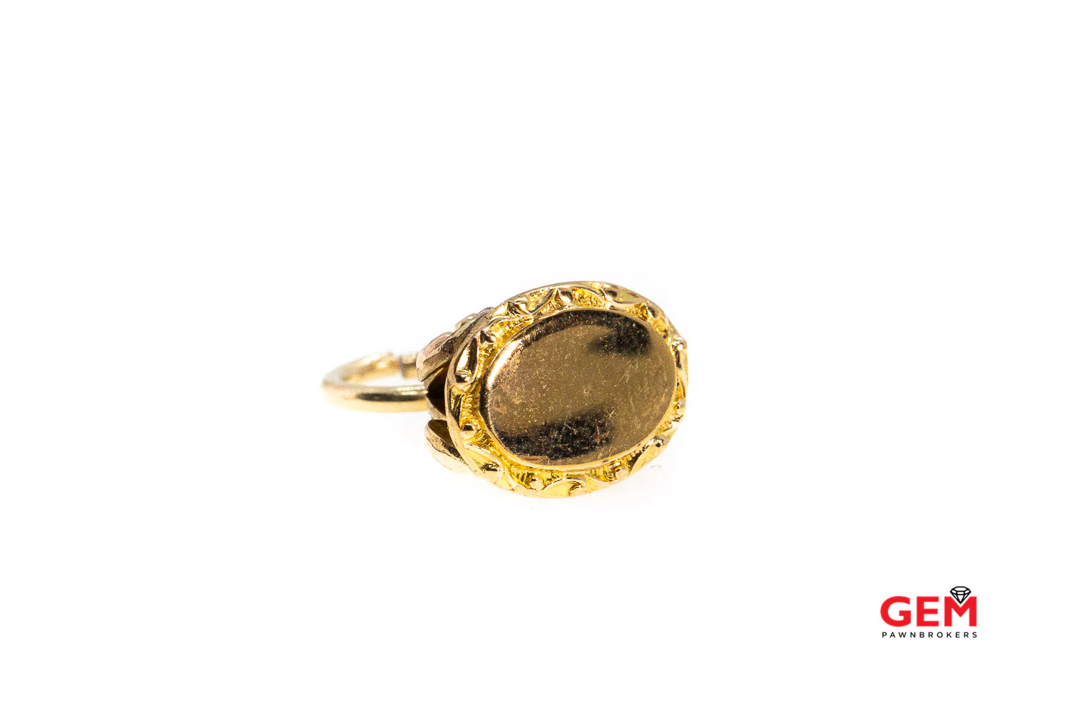 Antique Filigree Scroll Drop Charm 14K 585 Yellow Gold Pendant - Image 4