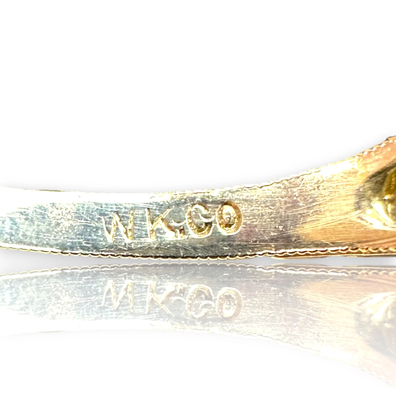 Antique Kinscherf Co. 1920s Art Deco Solid 18kt White Gold 2-Stone Old Mine Cut Diamond Ring Made in New York Size 7.75 - Image 5