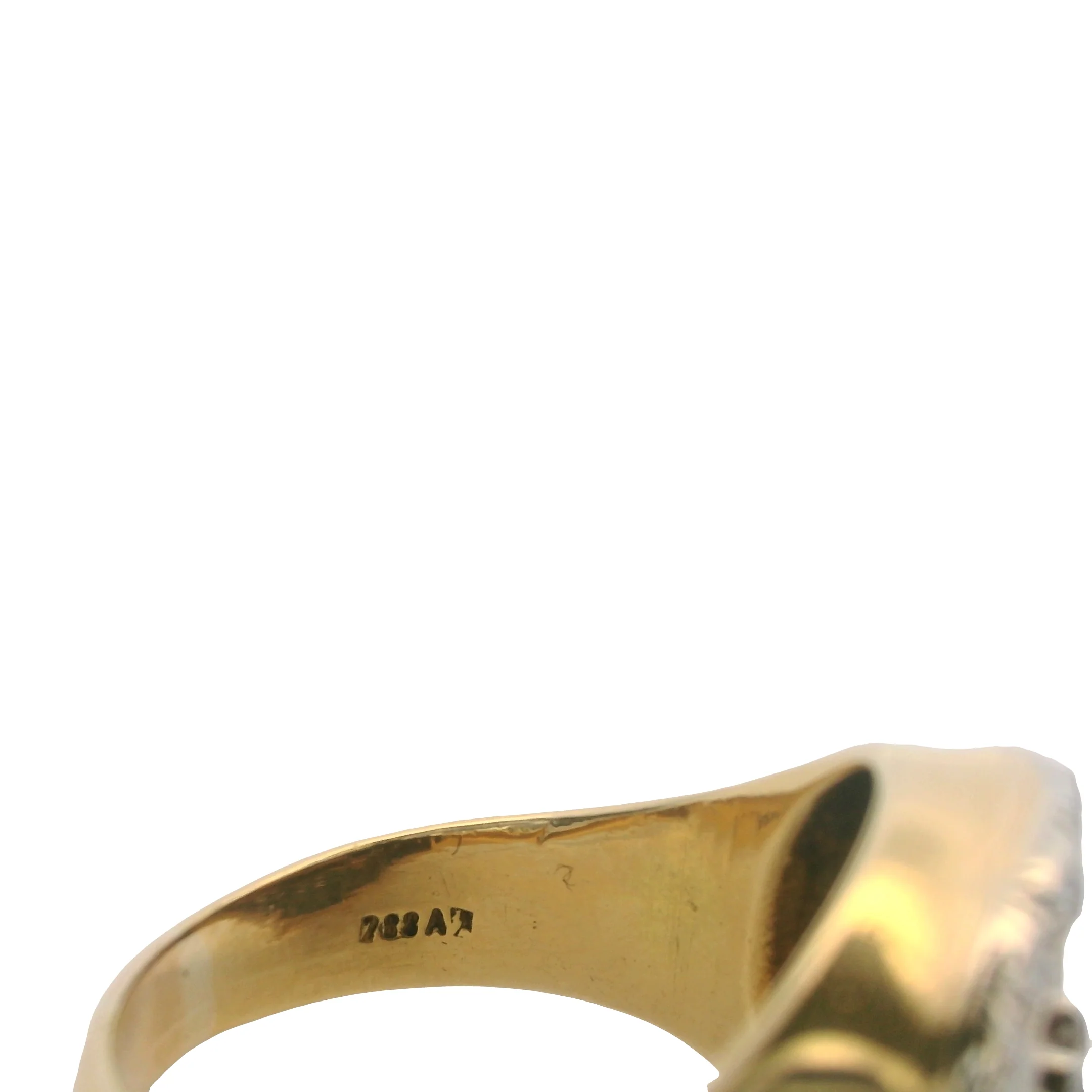 Antique Late Victorian Era 18kt 2-Tone Gold Diamond Cluster and Blue Enamel Circle Cocktail Ring Size 4 - Image 7