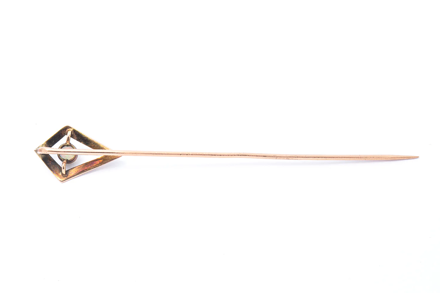 Antique Victorian 10k Yellow Gold Opal Lapel Pin Stick Pin - Image 2