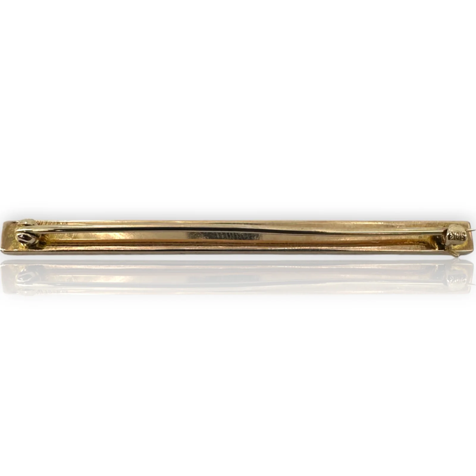 Antique Victorian Hand Chased Floral Motif 10k Solid Gold Pin Brooch - Image 3