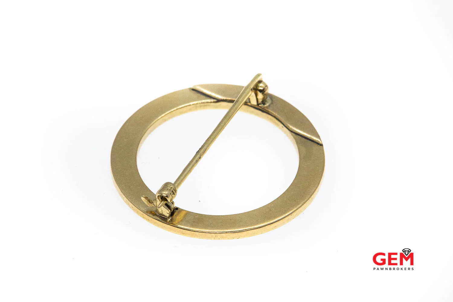 Art Nouveau 14k 585 Yellow Gold Blue Enamel Seed Pearl Lapel Pin Brooch - Image 3