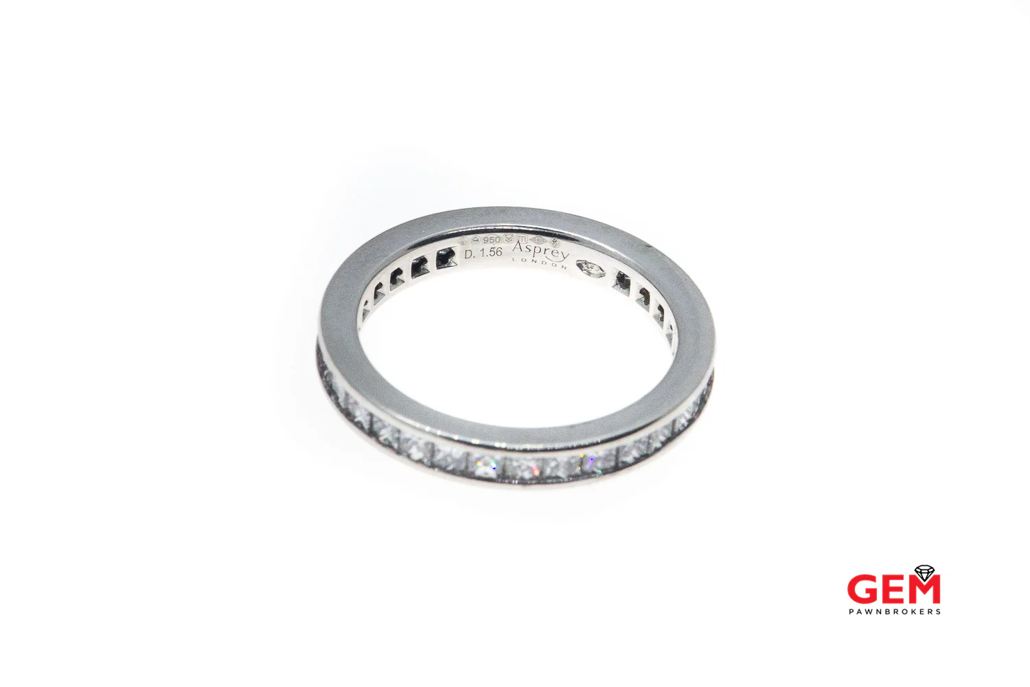 Asprey Platinum 950 Eternity Stackable Wedding Band Ring Size 7 3mm - Image 2