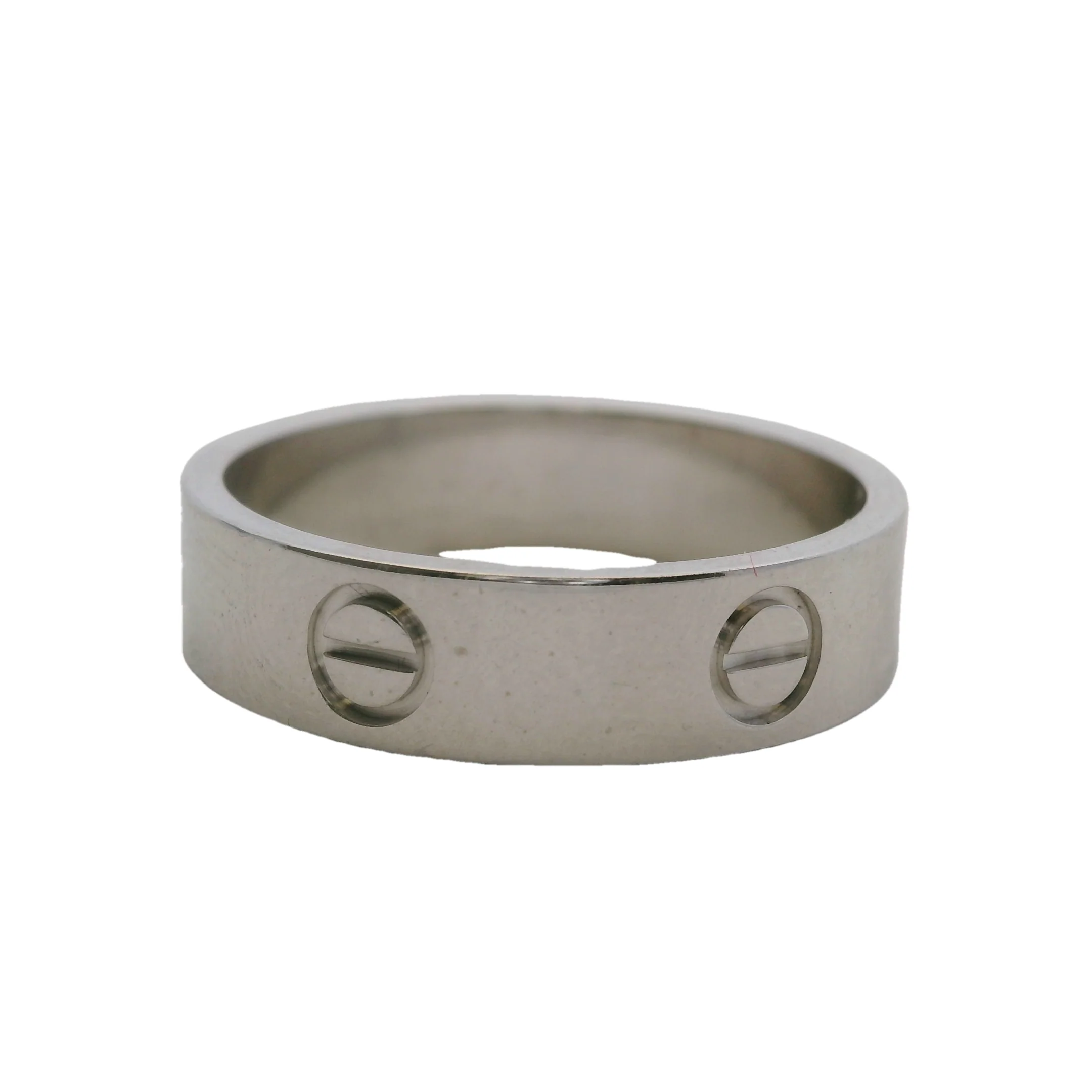 Authentic Cartier Classic Model 5.5mm Solid 18kt White Gold Love Ring - Image 2