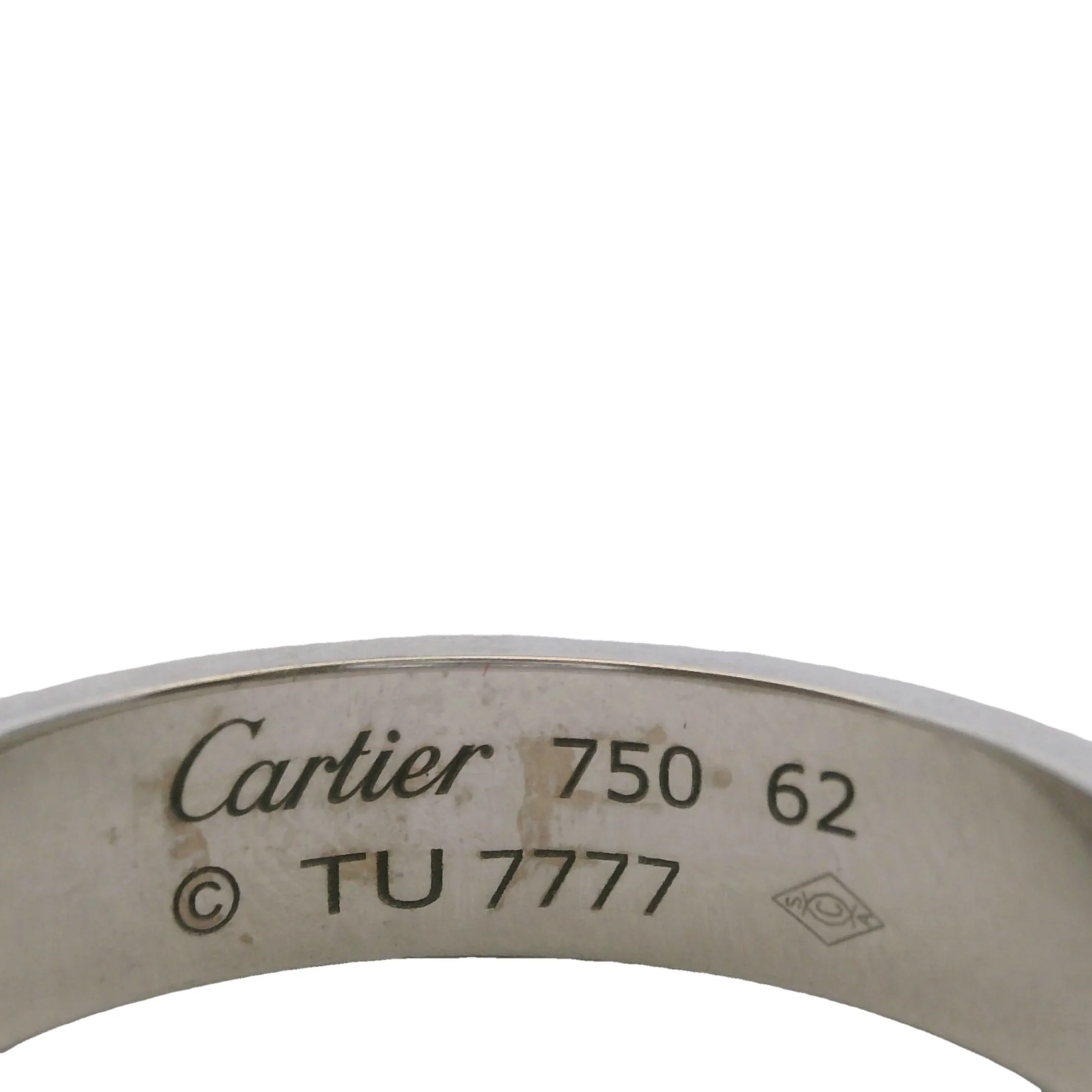 Authentic Cartier Classic Model 5.5mm Solid 18kt White Gold Love Ring - Image 4