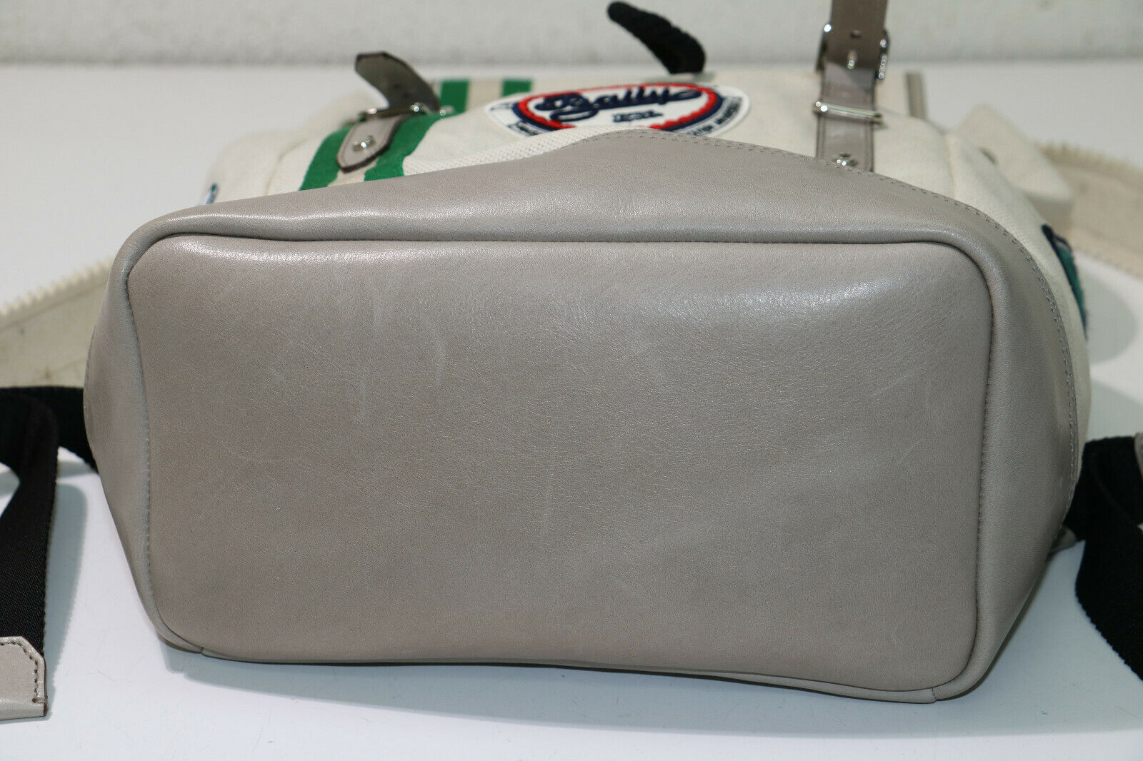 Bally Embroidered Patch Canvas Backpack Beige/Grey/Multi - Image 4