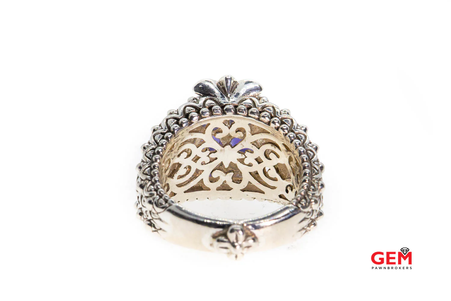 Barbara Bixby Iolite Floral Flower Sterling Silver 925 18Kt Size 7.5 - Image 3