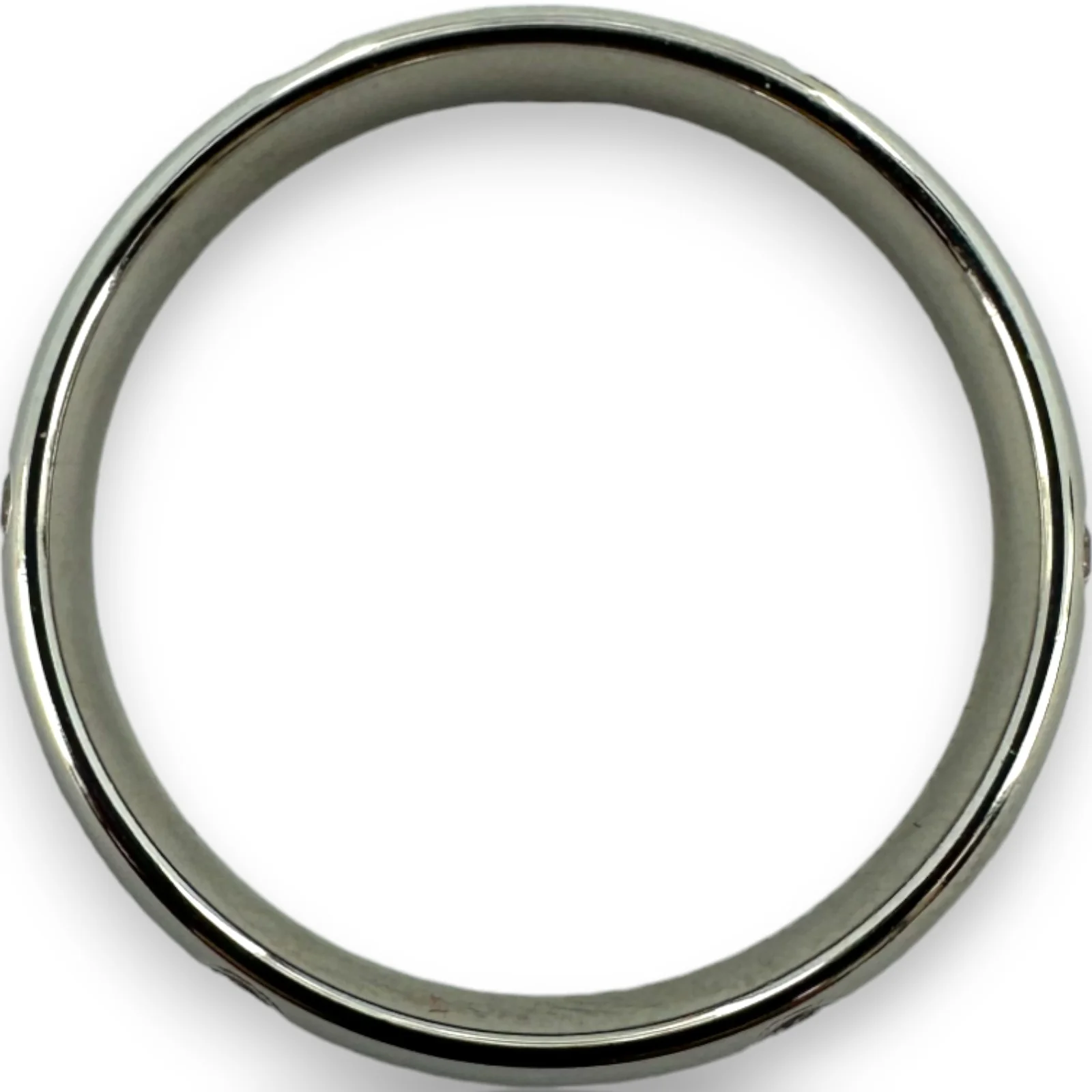 Benchmark Signed Solid Platinum Eternity Burnished Diamond 4mm Band Stackable Ring Size 8 - Image 3