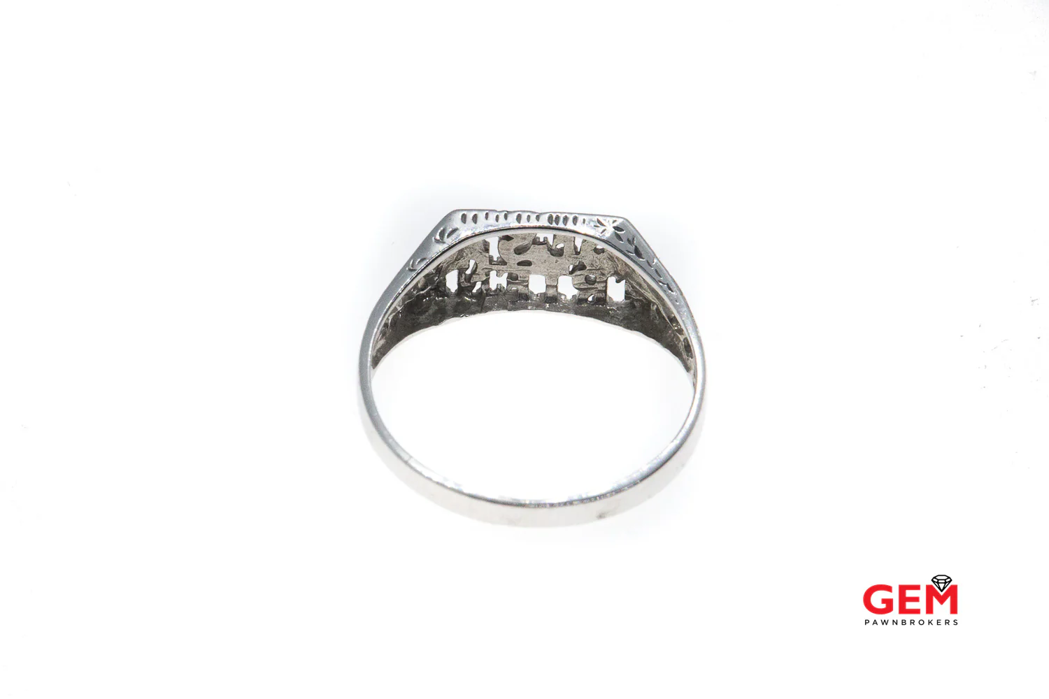 Best Friends 14k 585 White Gold Expression Saying Ring Band Size 8.5 - Image 3