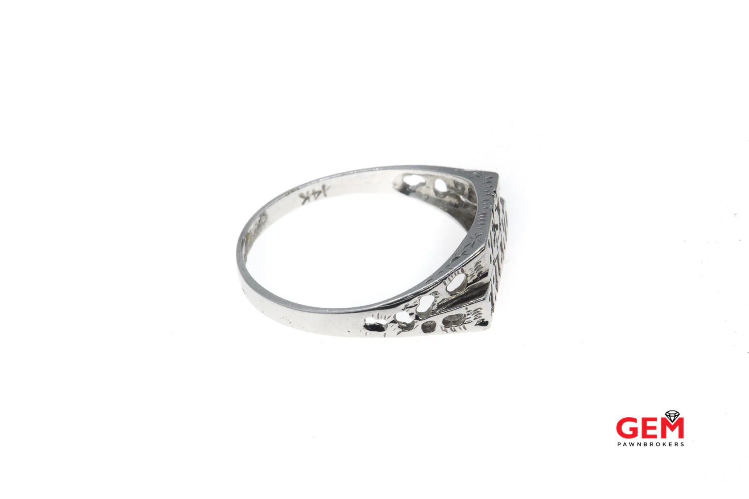 Best Friends 14k 585 White Gold Expression Saying Ring Band Size 8.5 - Image 4