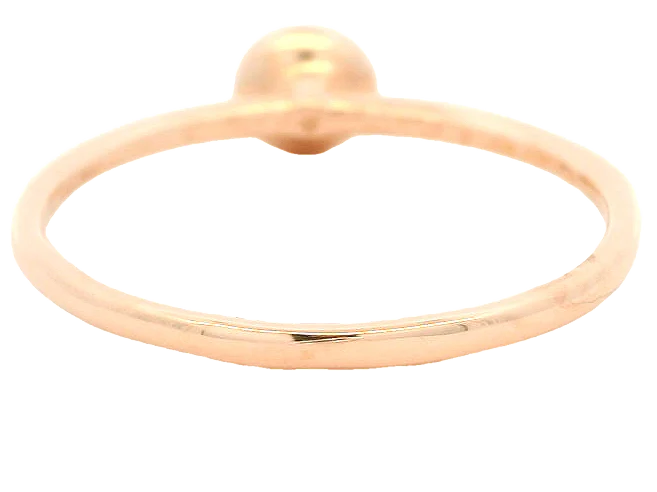 Bezel-Set Diamond Solitaire Wedding Engagement Ring 14kt Rose Gold stackable - Image 10