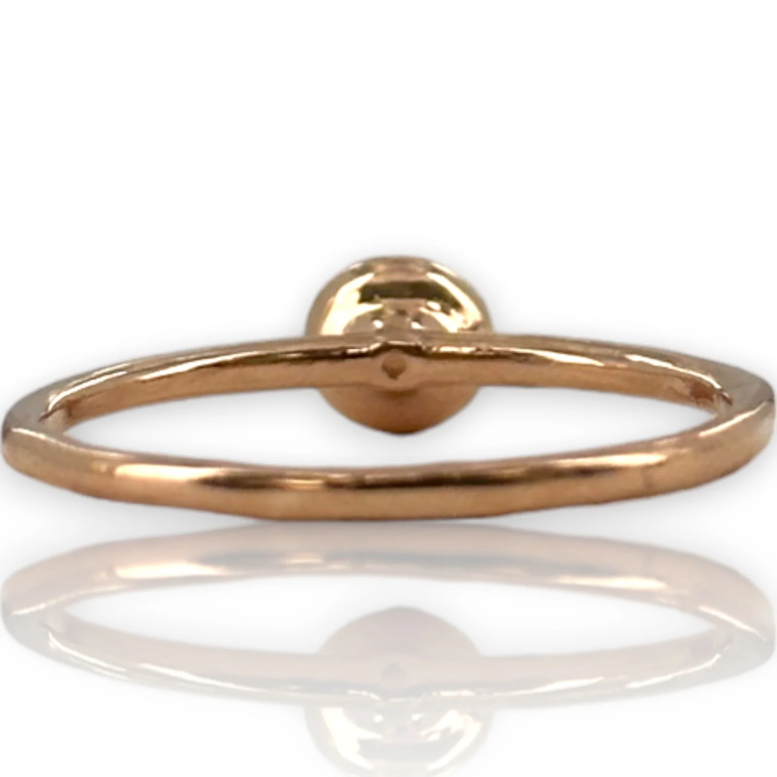 Bezel-Set Diamond Solitaire Wedding Engagement Ring 14kt Rose Gold stackable - Image 4